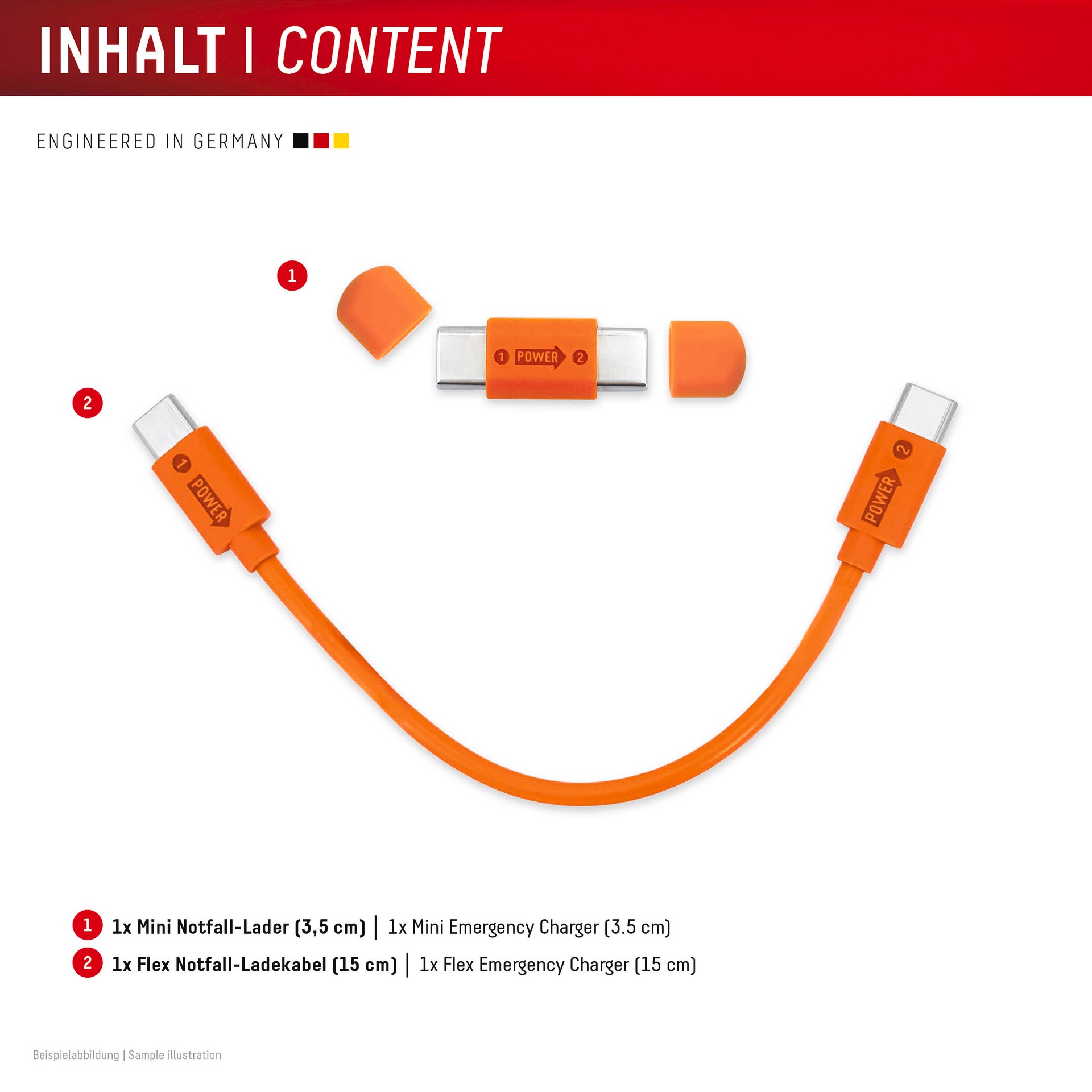 Displex USB-Kabel »Phone-to-Phone Notfall-Lader« USB-C 15 cm