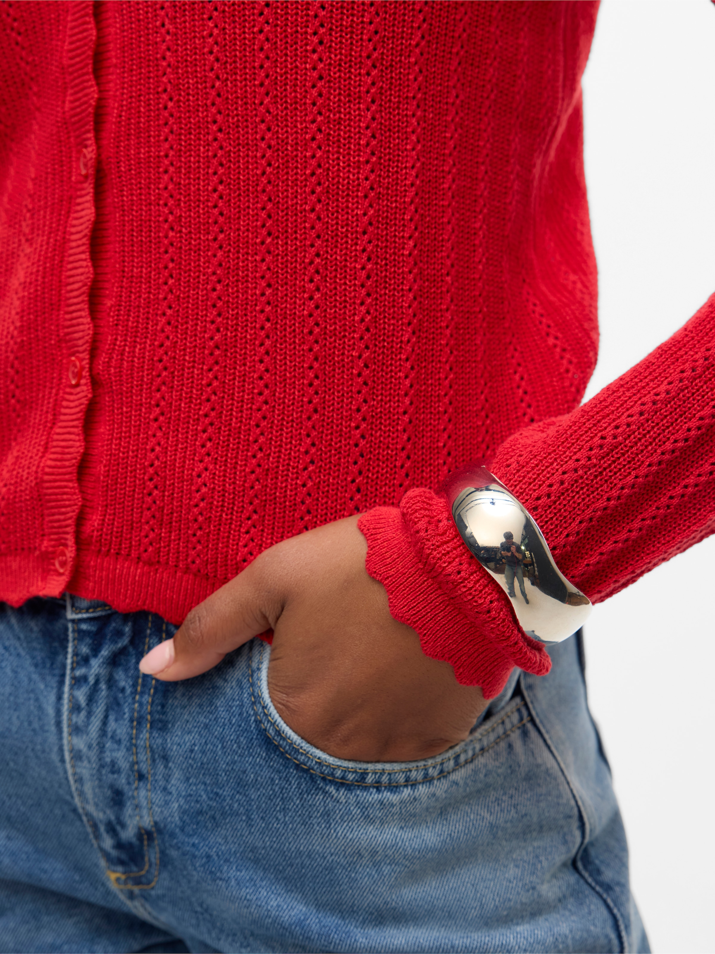 Vero Moda Strickjacke »VMLUXLIGHT POINTELLE LS V-NECK CARDIGAN«