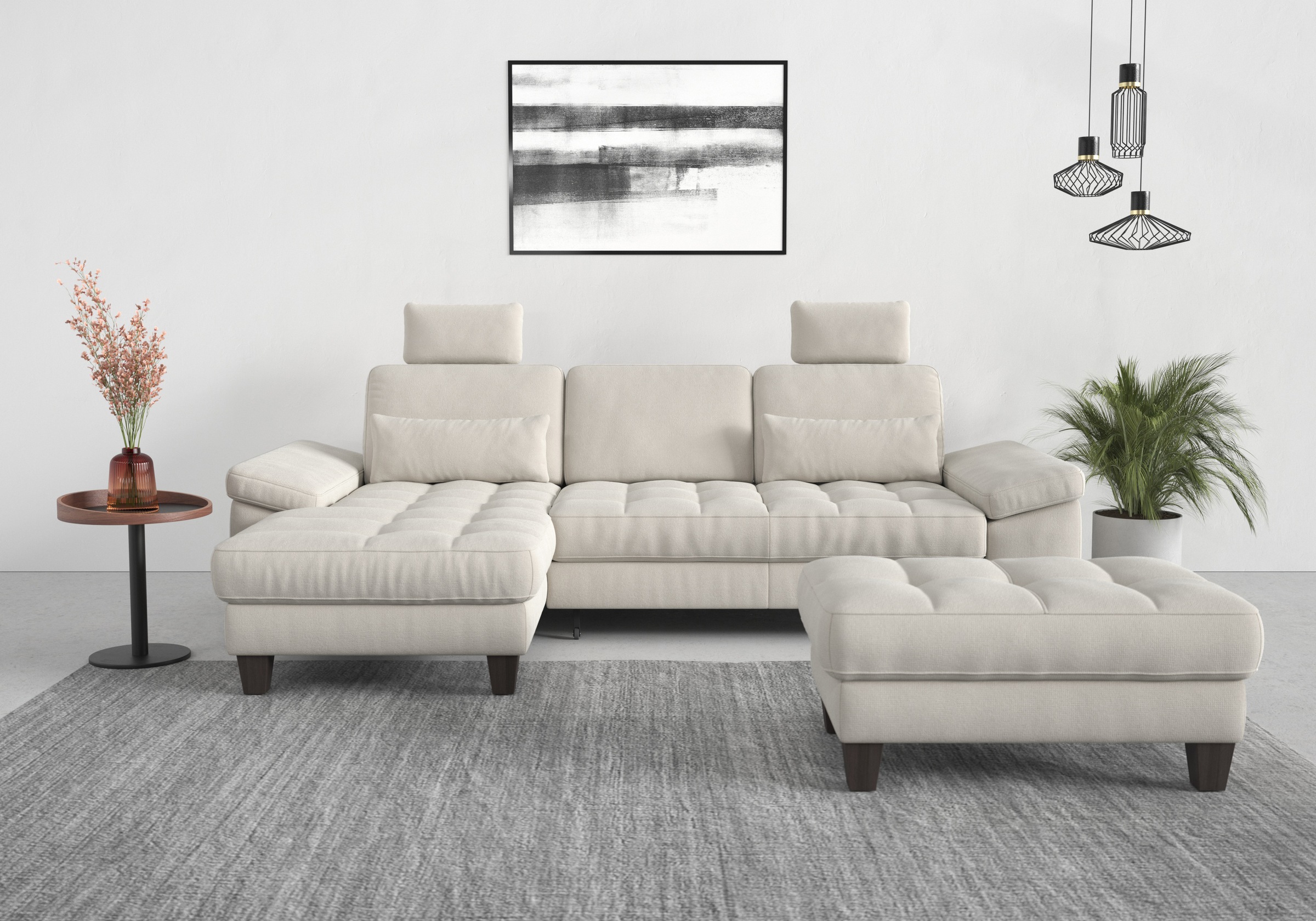 Thumbnail - sit&more Ecksofa "Westham L-Form" Recamiere, mit oder ohne Bettfunktion, Bettkasten, Füße wengefarben