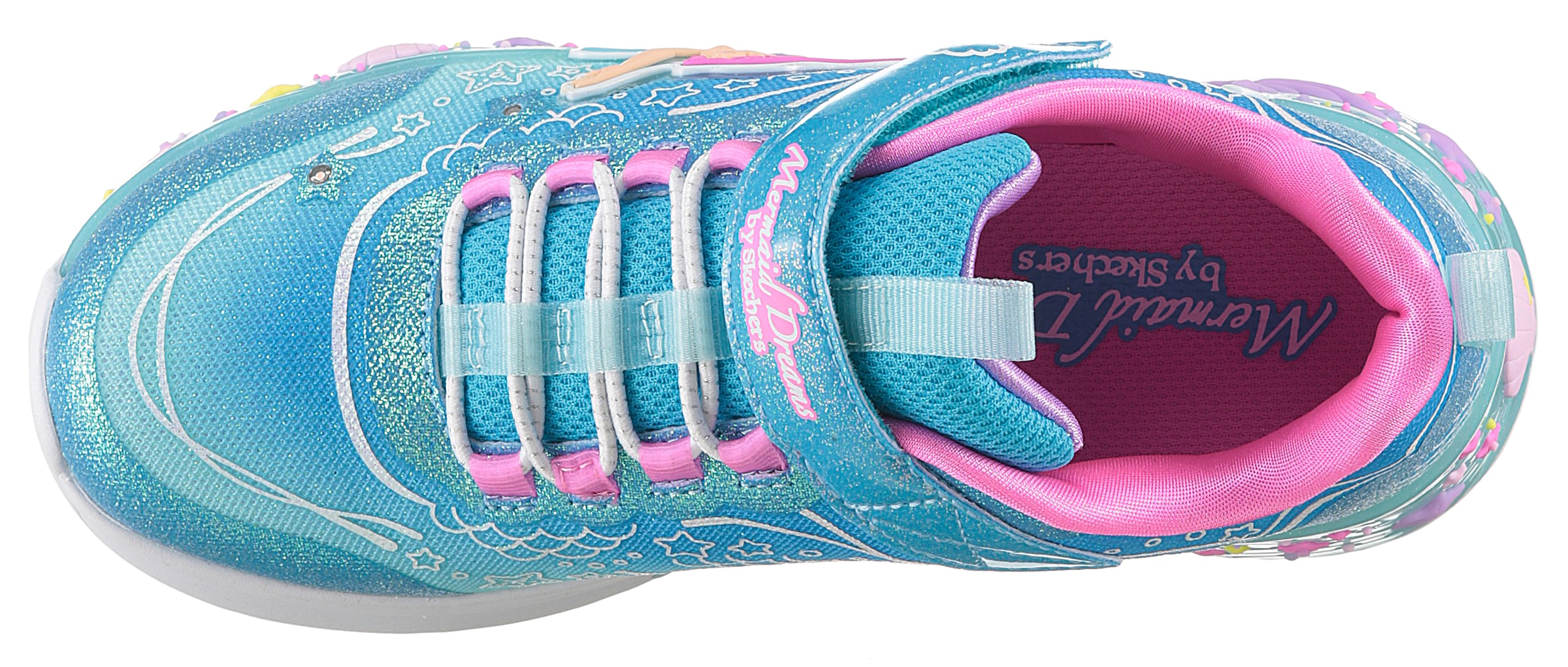 Skechers Sneaker »MERMAID DREAMS LIGHTS«, Blink,-Klettschuh mit Herz-Applikation, Größenschablone zum Download