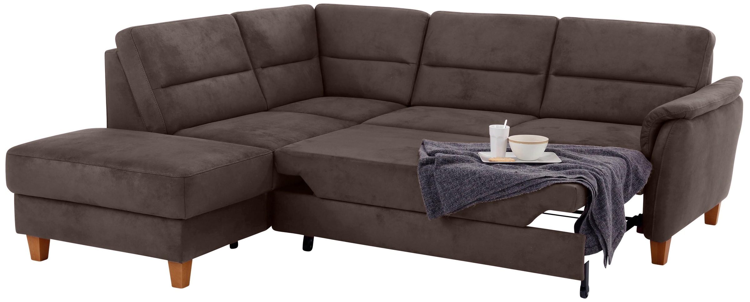 Home affaire Ecksofa »Palmera L-Form«, Federkern, wahlweise mit Bettfunktion und mit/ohne Stauraum