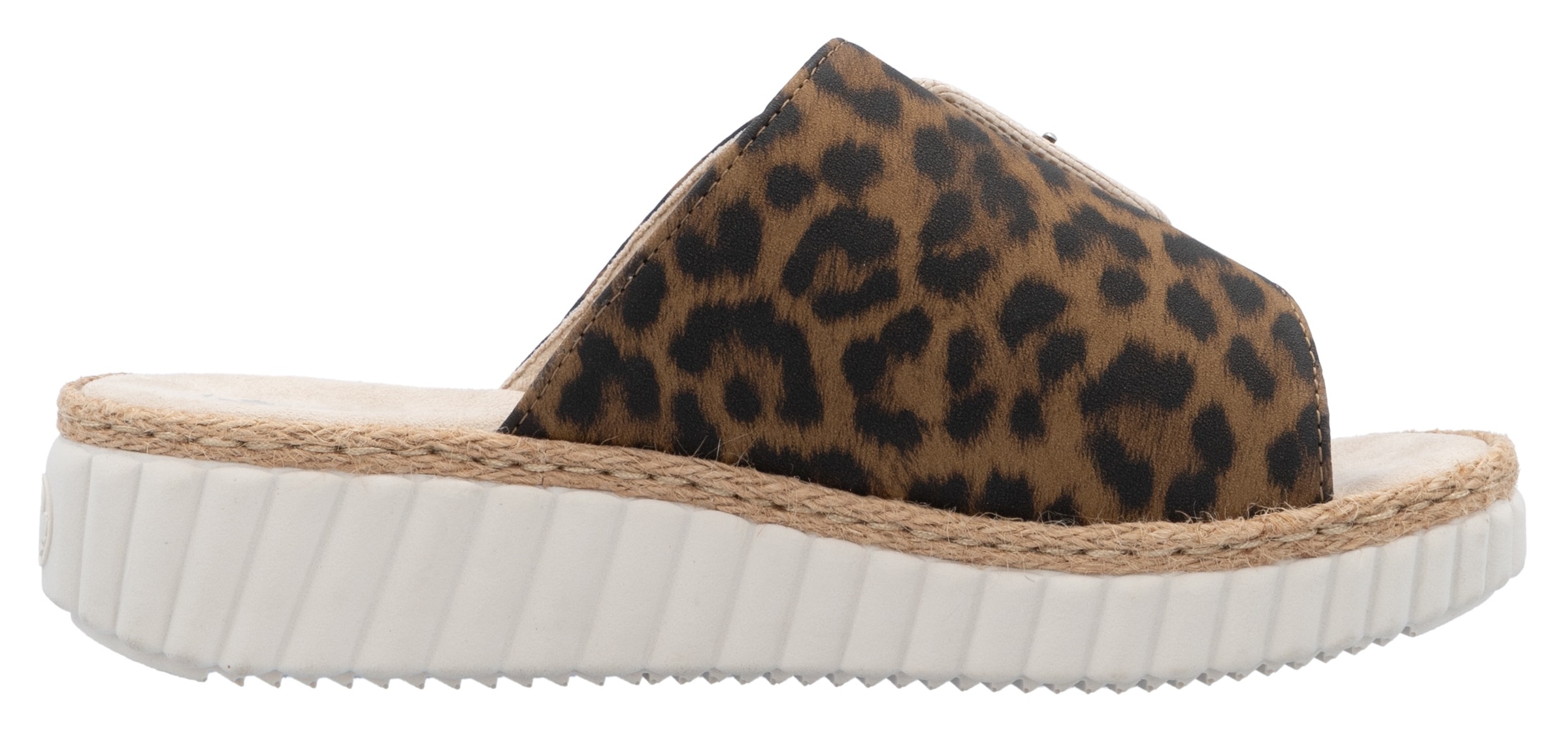Rieker Pantolette, Sommerschuh, Strandschuh, Urlaubschuh, Hausschuh mit Klettverschluss