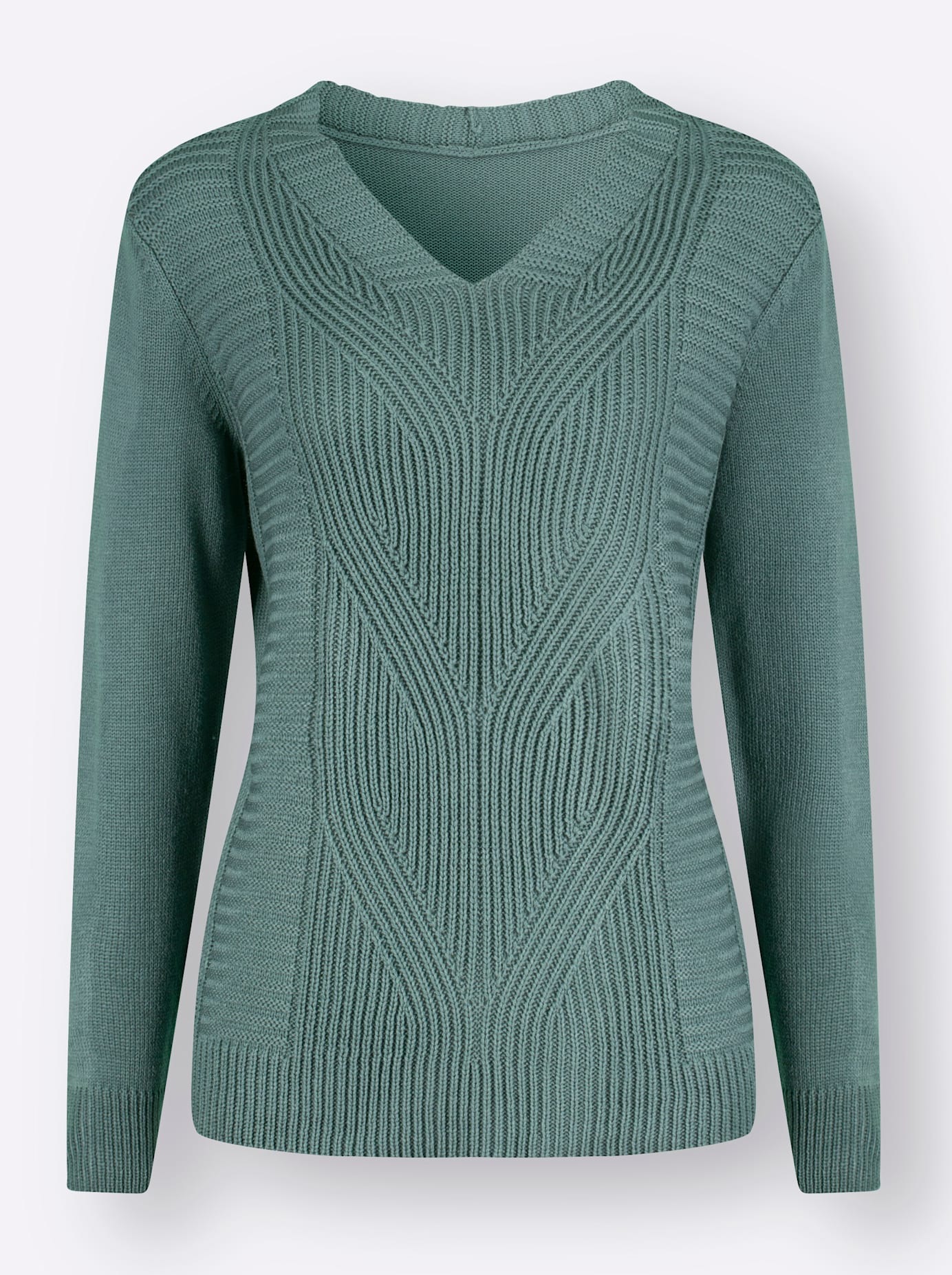 Classic Basics V-Neck Long Sleeve Sweater Jade 48 3