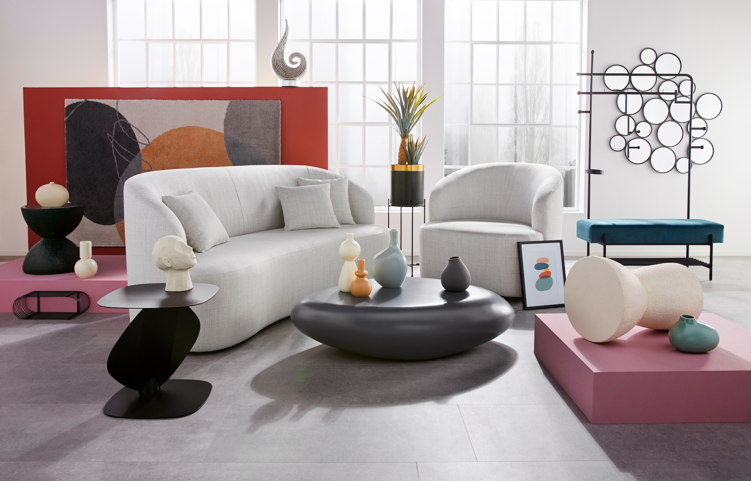 LeGer Home by Lena Gercke Beistelltisch »Zarah«, in Betonoptik, moderne Form