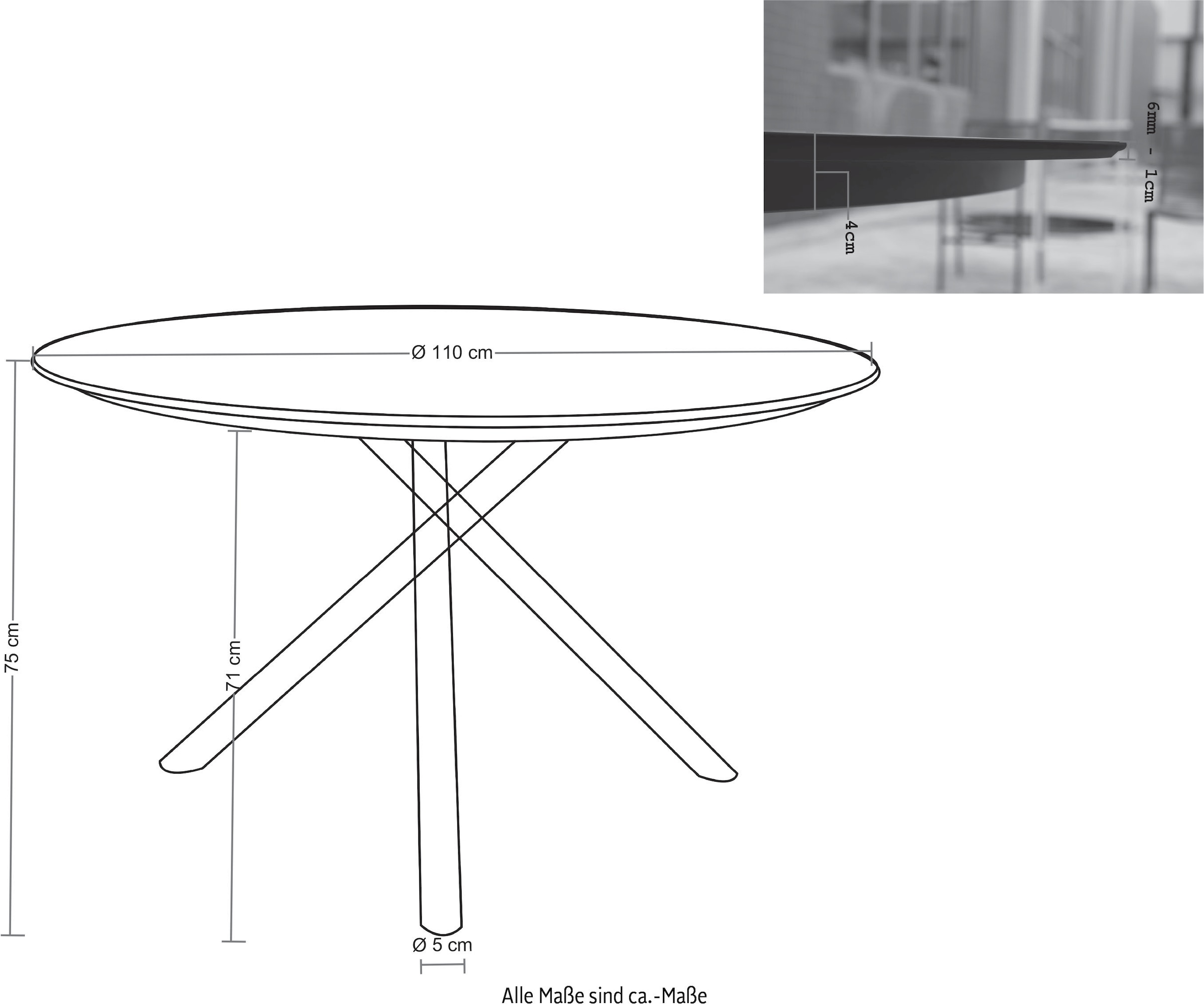 Destiny Garten-Essgruppe »GARDA BARLETTA«, (9 tlg.), 4 Hochlehner inkl. Auflagen, 1 Tisch Ø 110x77 cm