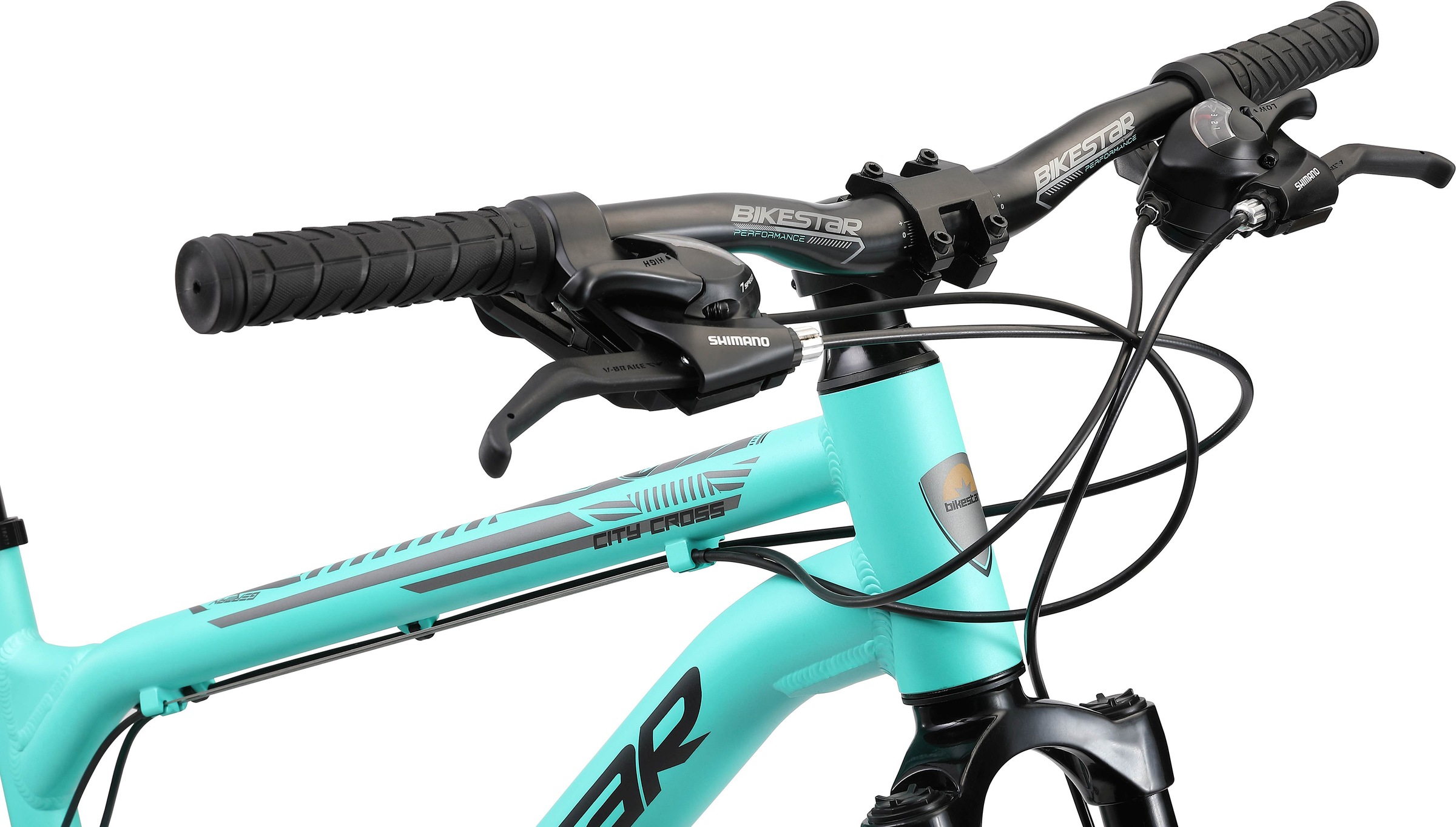Bikestar Mountainbike, 21 Gang, Shimano, RD-TY300 Schaltwerk, Kettenschaltung, für Damen und Herren, Kettenschaltung