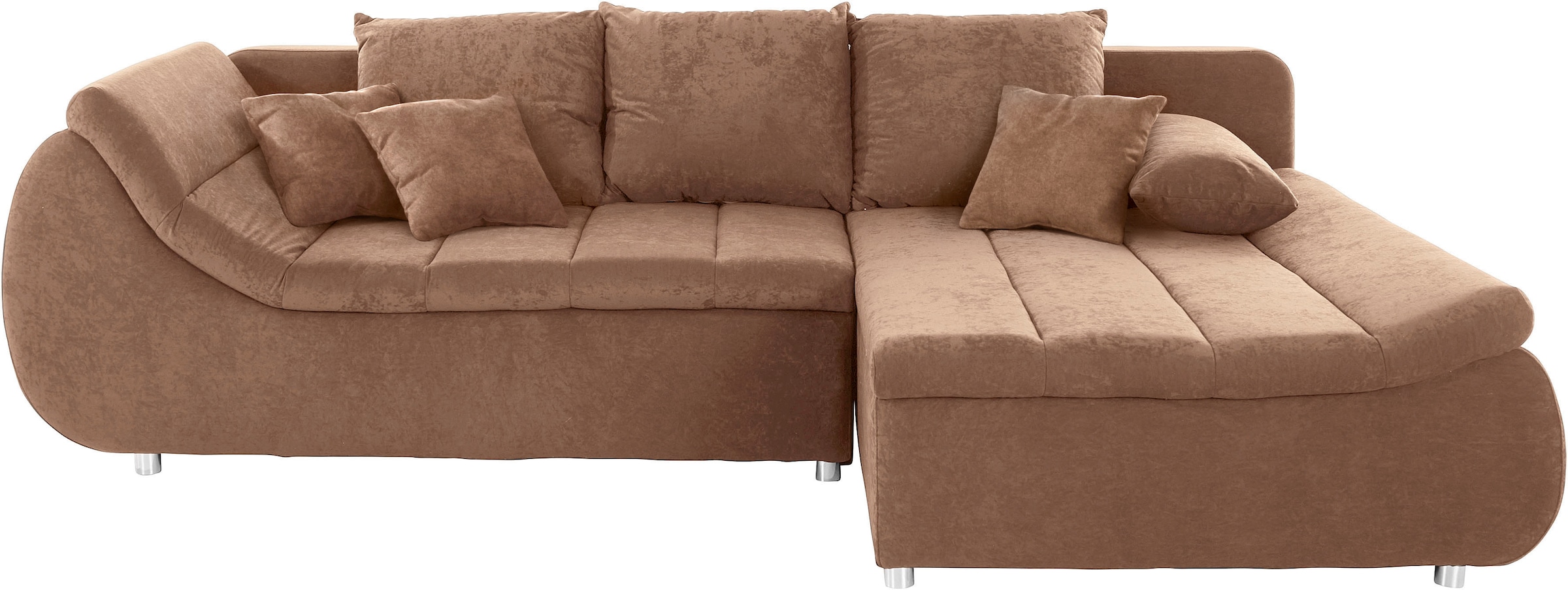 Home affaire Ecksofa »Imola, elegant und modern, aktuelle Steppung im Sitz, bequem, L-Form« frei im Raum stellbar, wahlweise mit Bettfunktion und Bettkasten