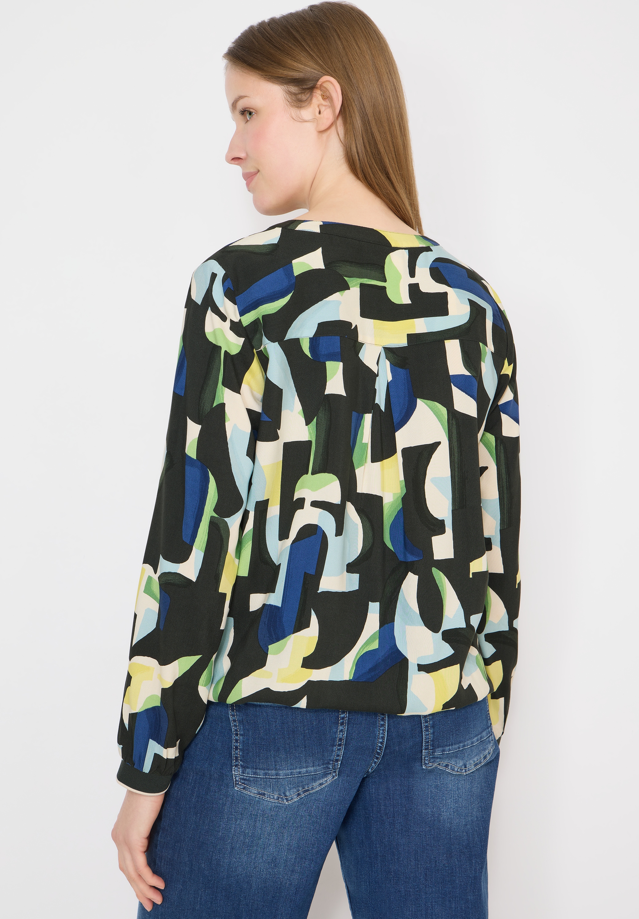 Cecil Langarmbluse aus satinierter Viskose