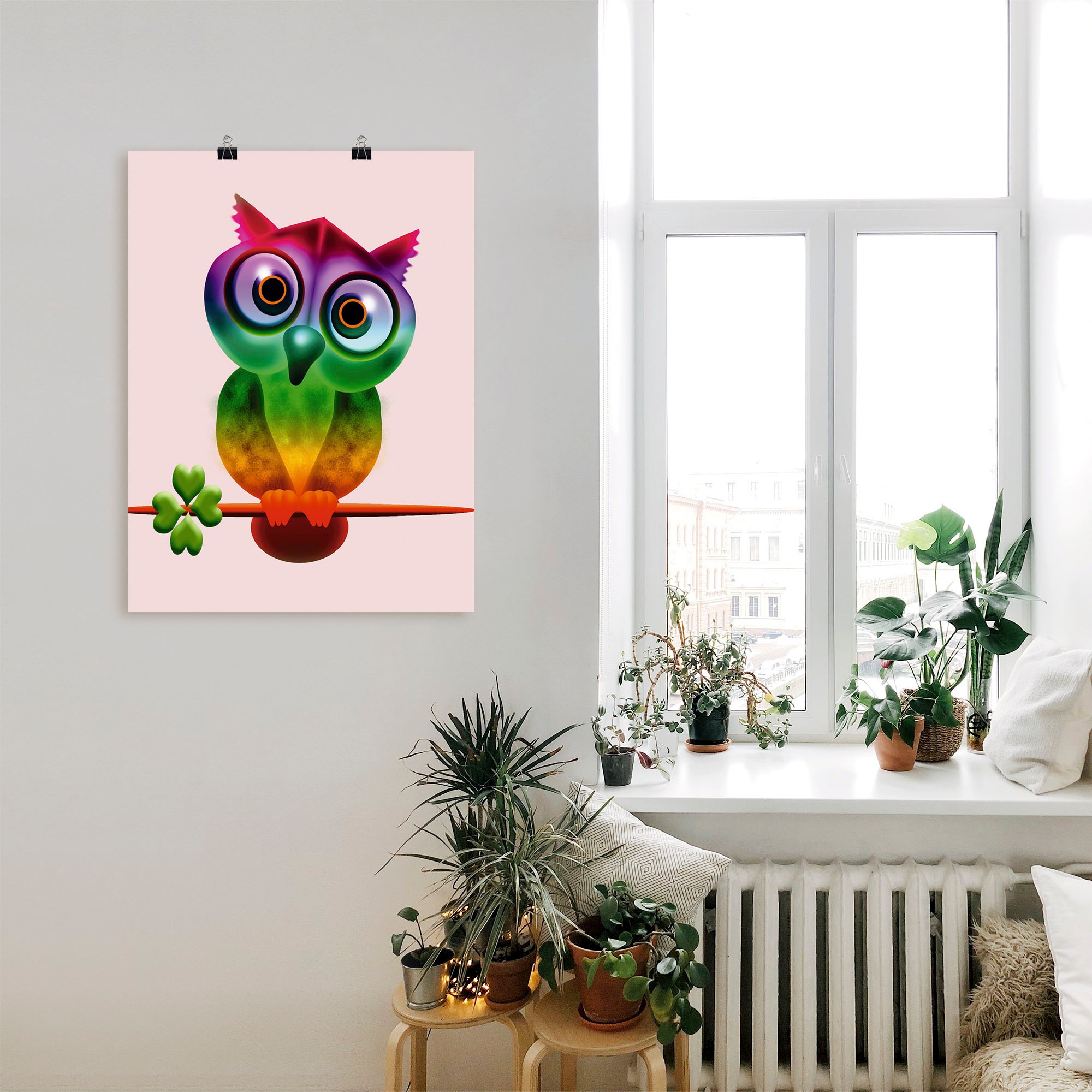 Artland Wandbild "Bunte Eule", Vögel, (1 St.), als Poster, Wandaufkleber in günstig online kaufen