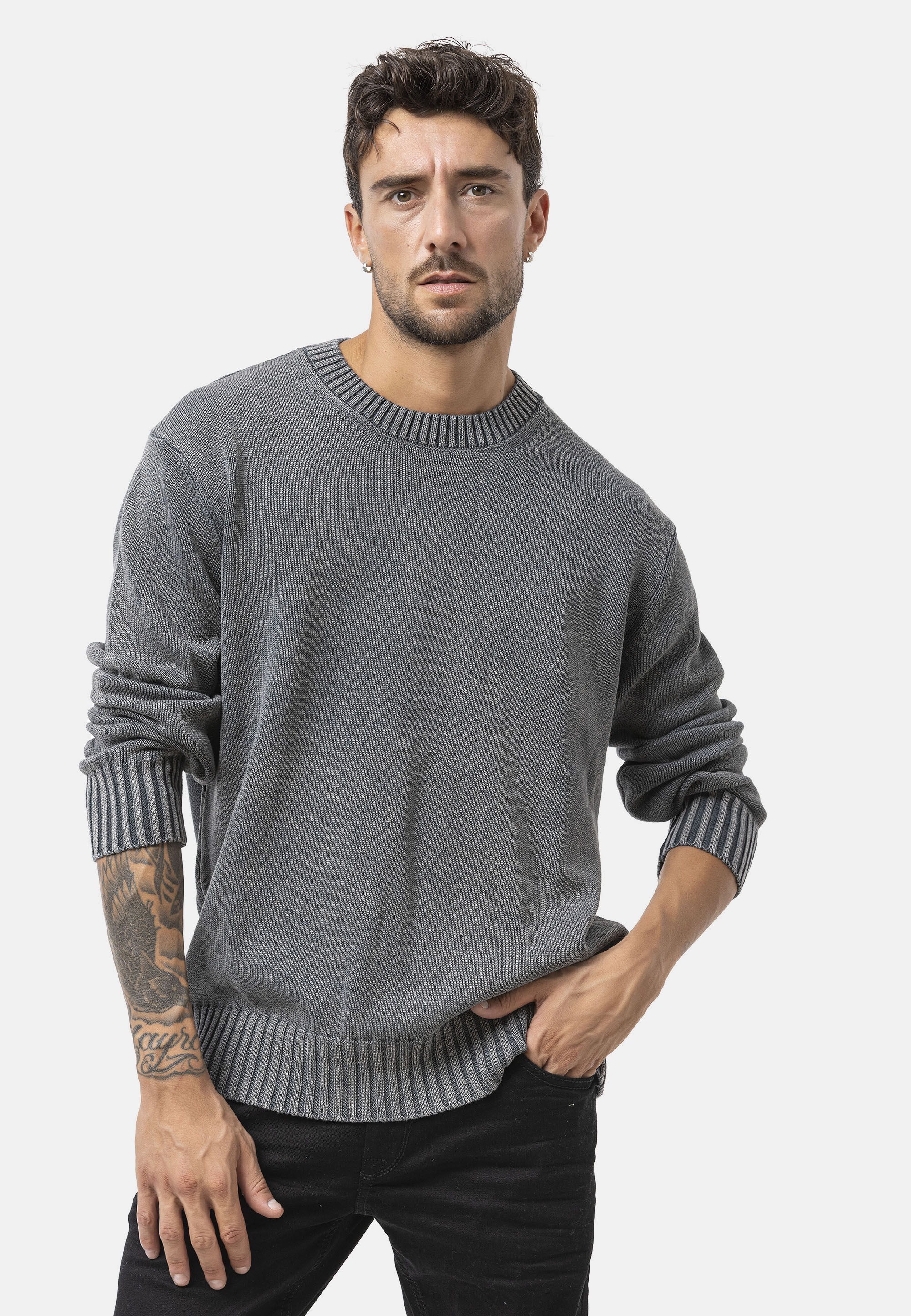 Cipo & Baxx Strickpullover »CP289« 1 Stk. strukturiertes Strickdesign