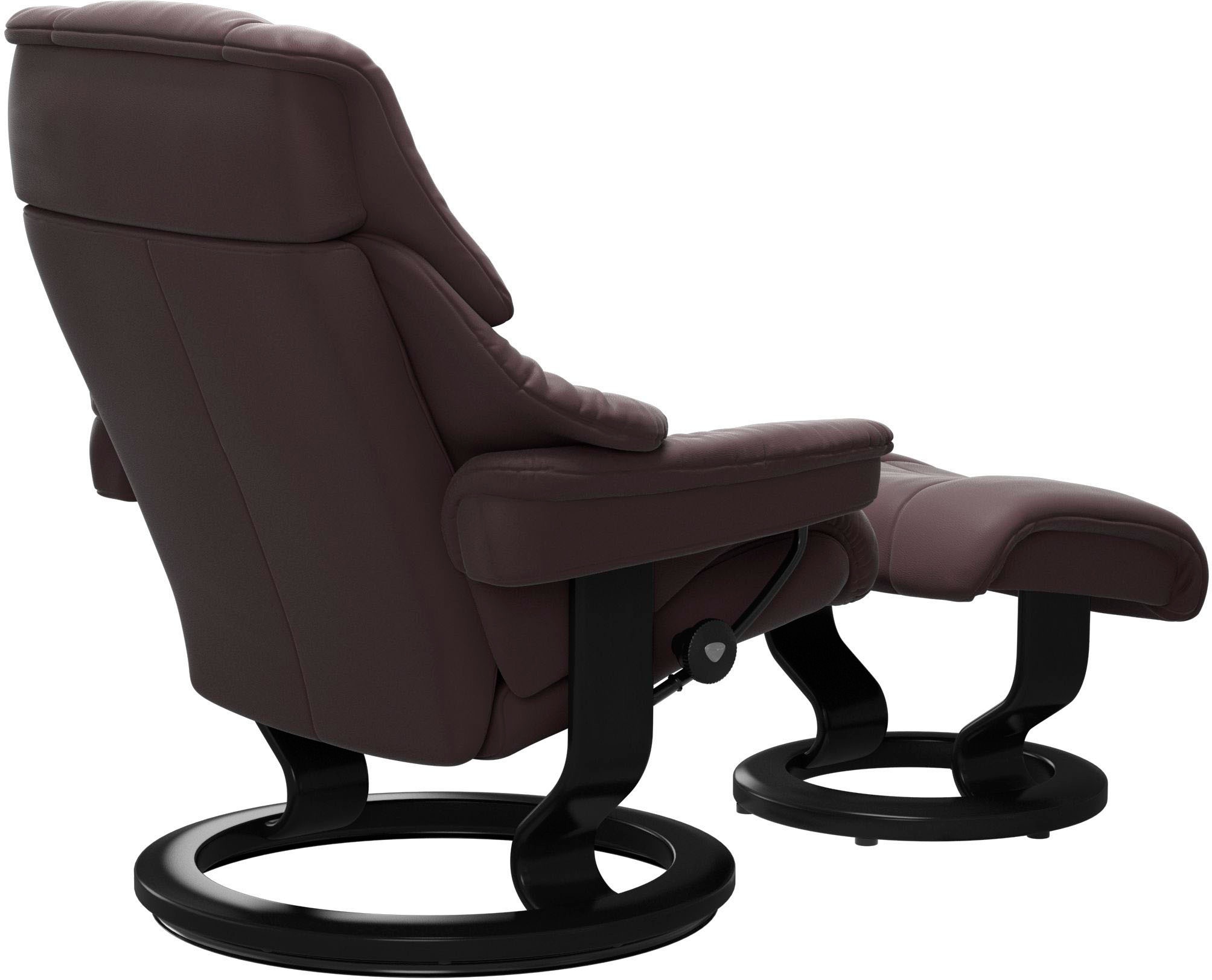 Stressless® Relaxsessel »Reno«, (Set, Relaxsessel mit Hocker), mit Hocker, mit Classic Base, Größe S, M & L, Gestell Schwarz
