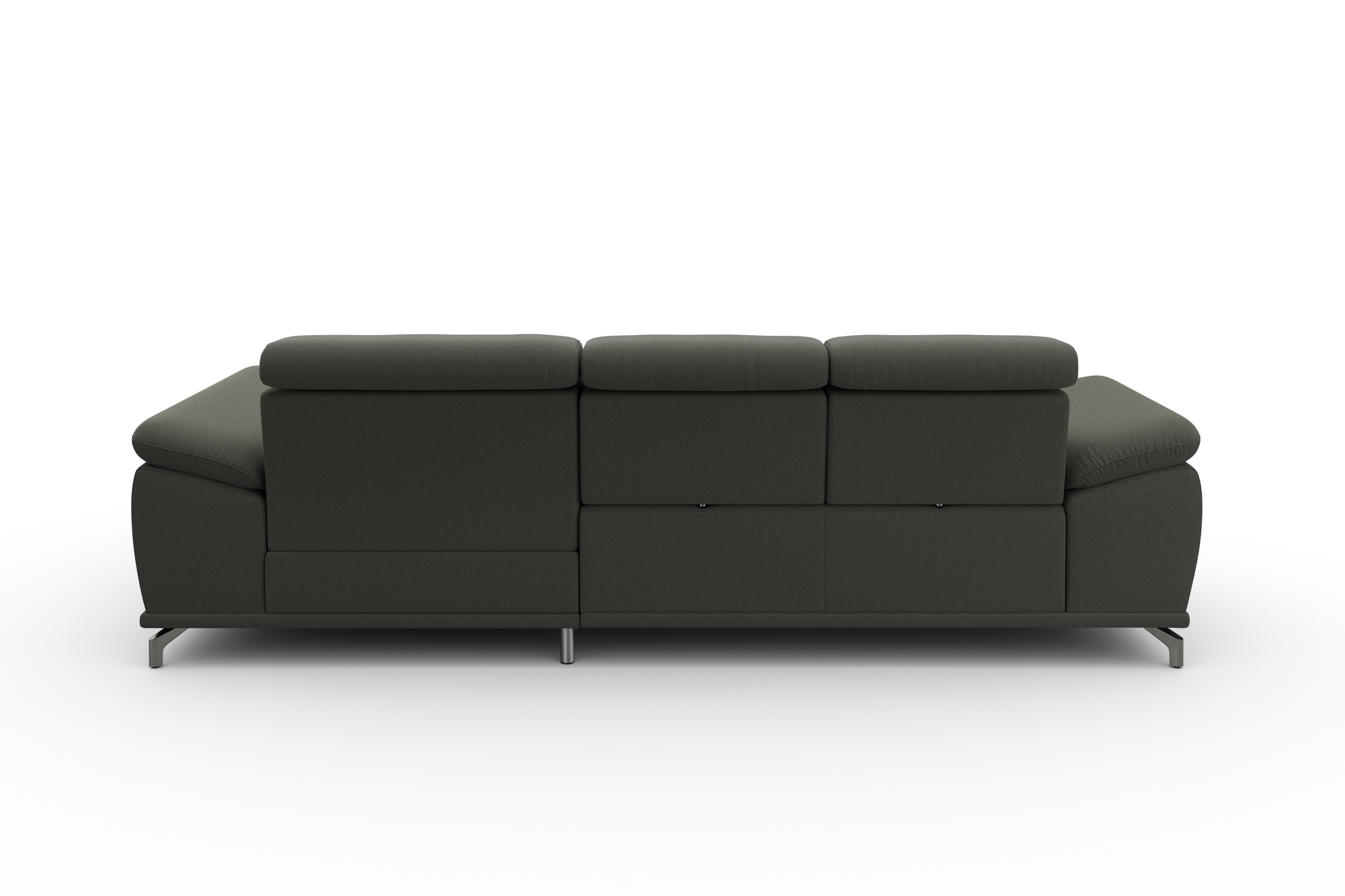 sit&more Ecksofa »Cabrio L-Form, mit Sitztiefenverstellung, Arm- und Kopfteilverstellung«, 2 Nierenkissen, Federkern, optional Bettfunktion und Stauraum