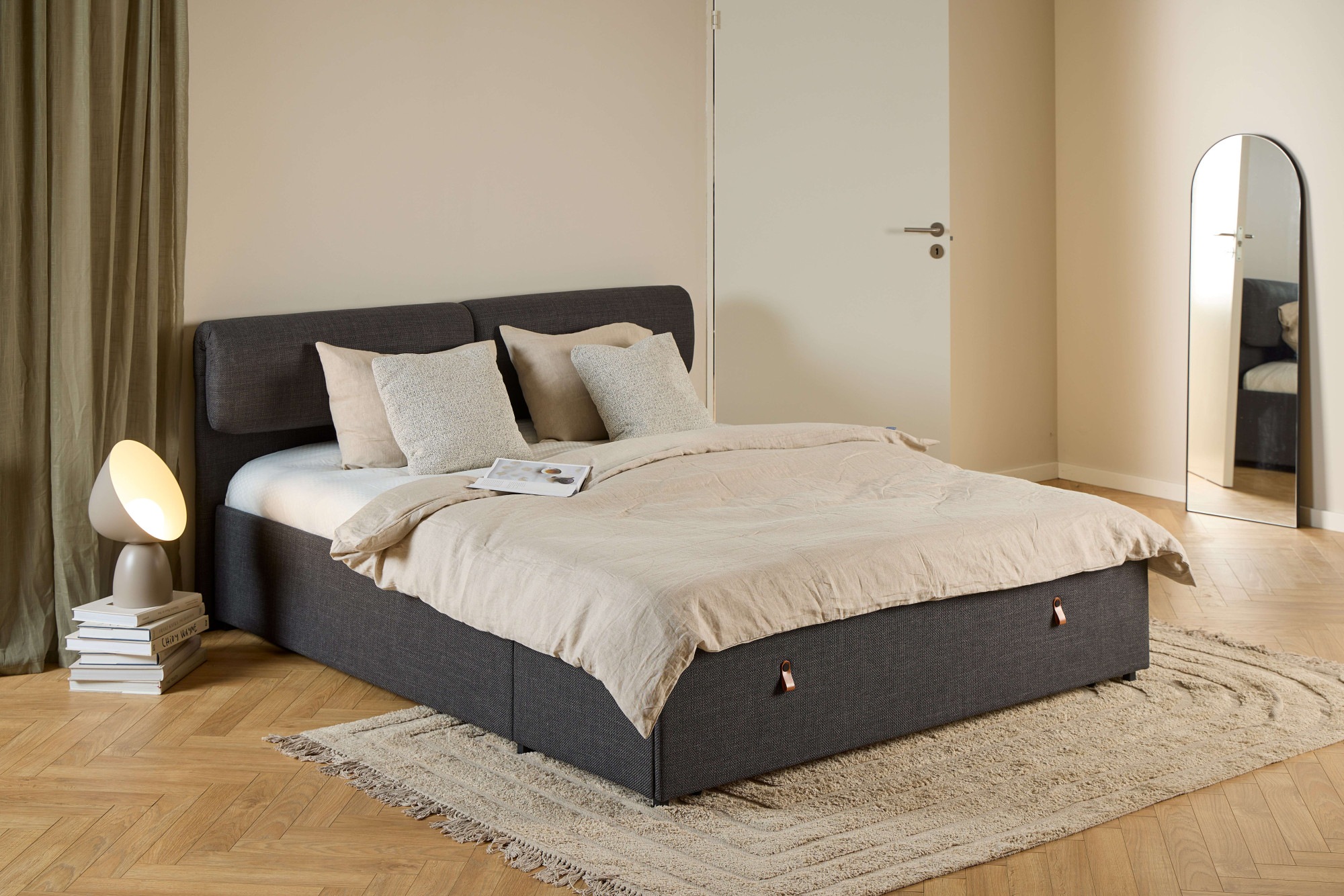 ACTONA GROUP Polsterbett "Calvi", Bett, dunkelgrau, schwarz, verstellbar, v günstig online kaufen