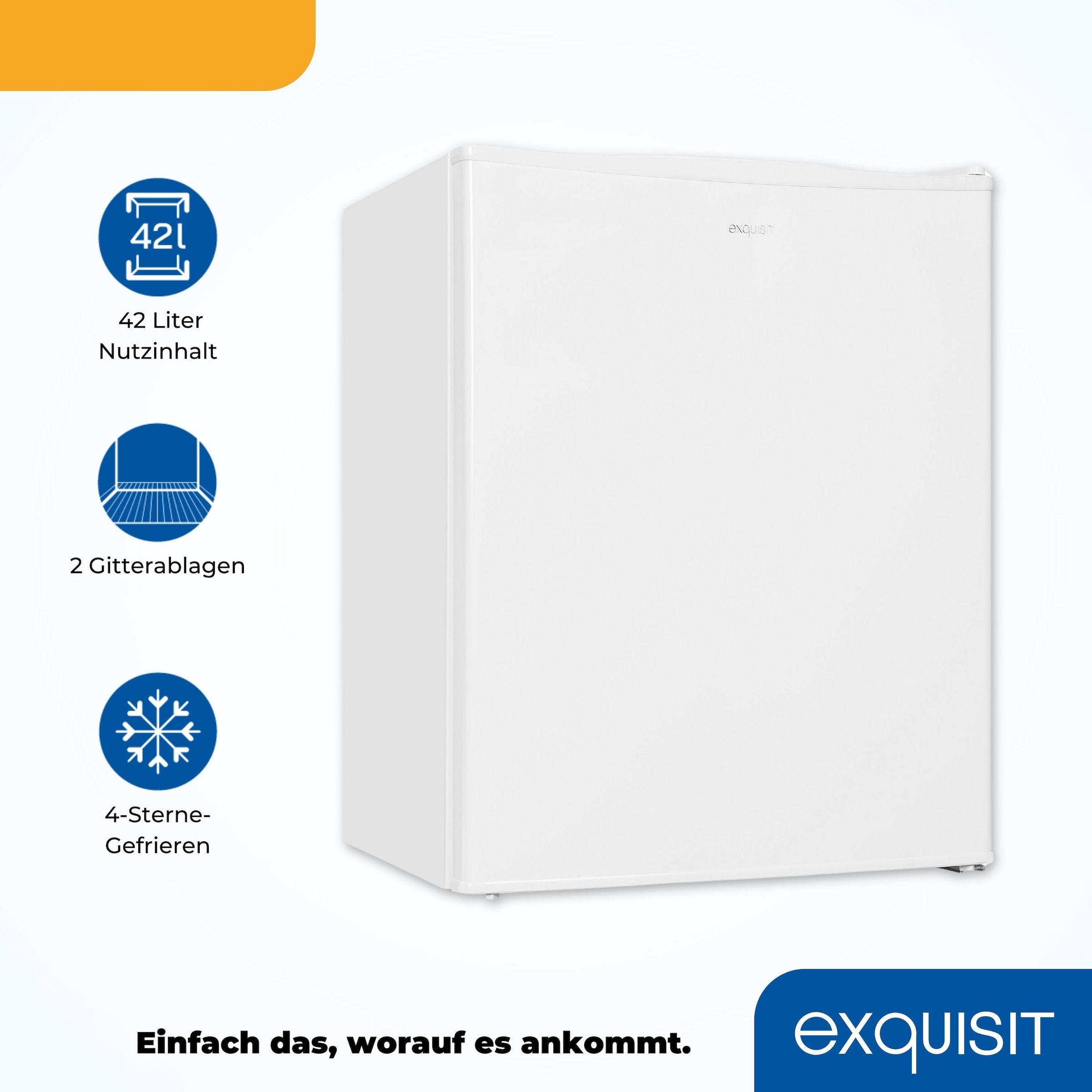 exquisit Gefrierschrank »GB60-150E weiss«, 62 cm hoch, 47 cm breit, 42 L Volumen, 4 Sterne Gefrieren
