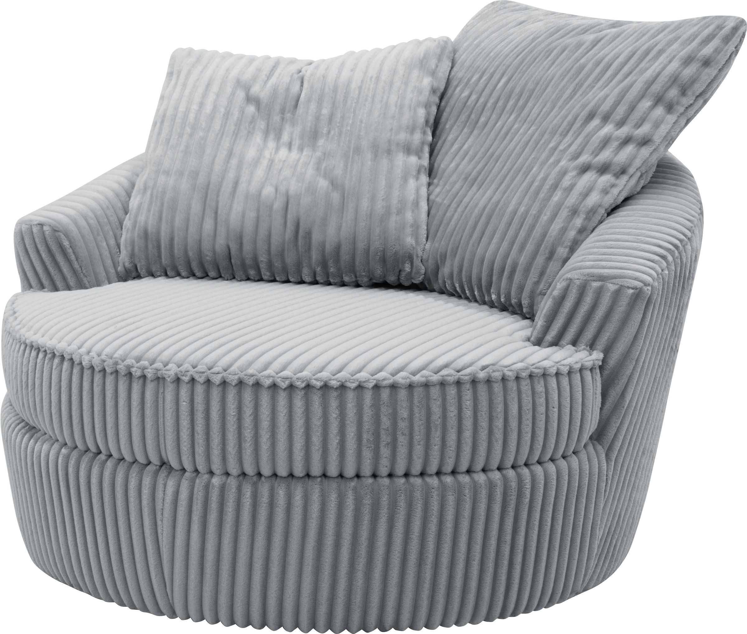 INOSIGN Drehsessel »AMECA, Love Seat XXL, Lese-Sessel, Big-Sessel 122 x 126 x 76 cm«, (1 St.), mit Mega-Cordstoff, Drehfunktion und Federkern