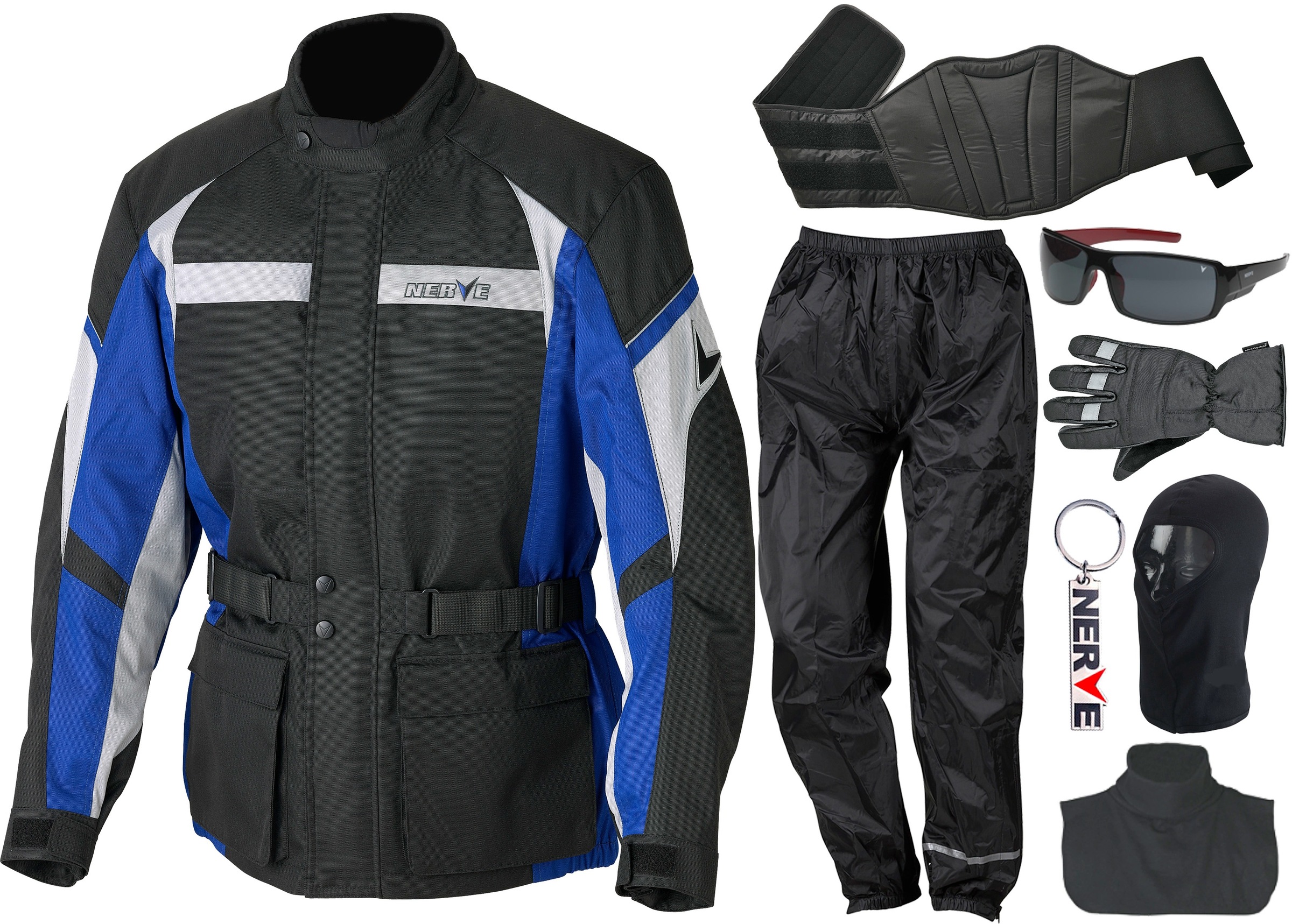 NERVE Motorradkombi, M, N-Gr, blau, Overalls