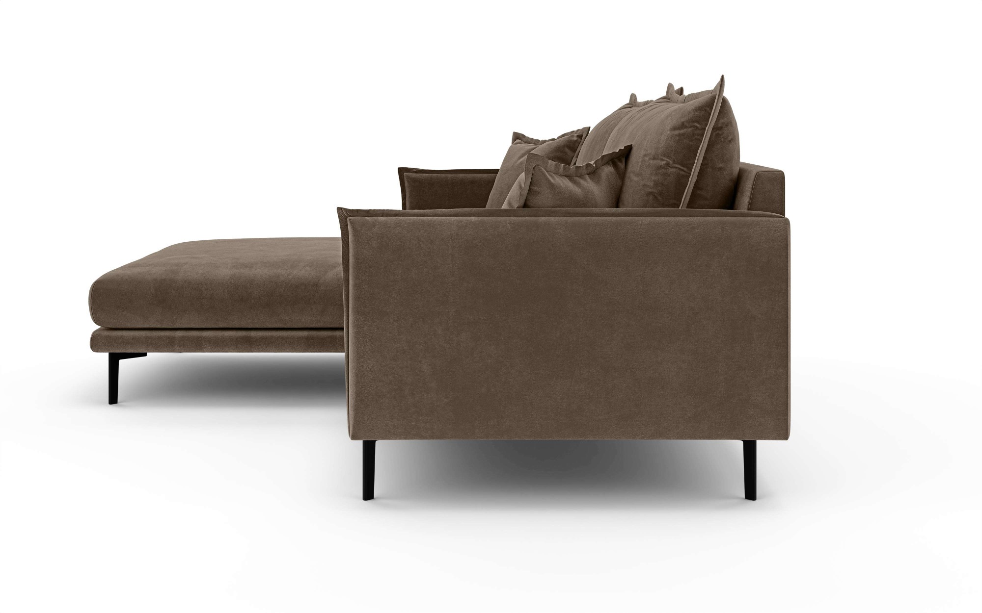 INOSIGN Ecksofa »ALEXANDRIA mit Recamiere rechts oder links bestellbar, moderne Bezüge«, L-Form mit Wellenunterfederung, Maße: B/H/T 246/86/190 cm
