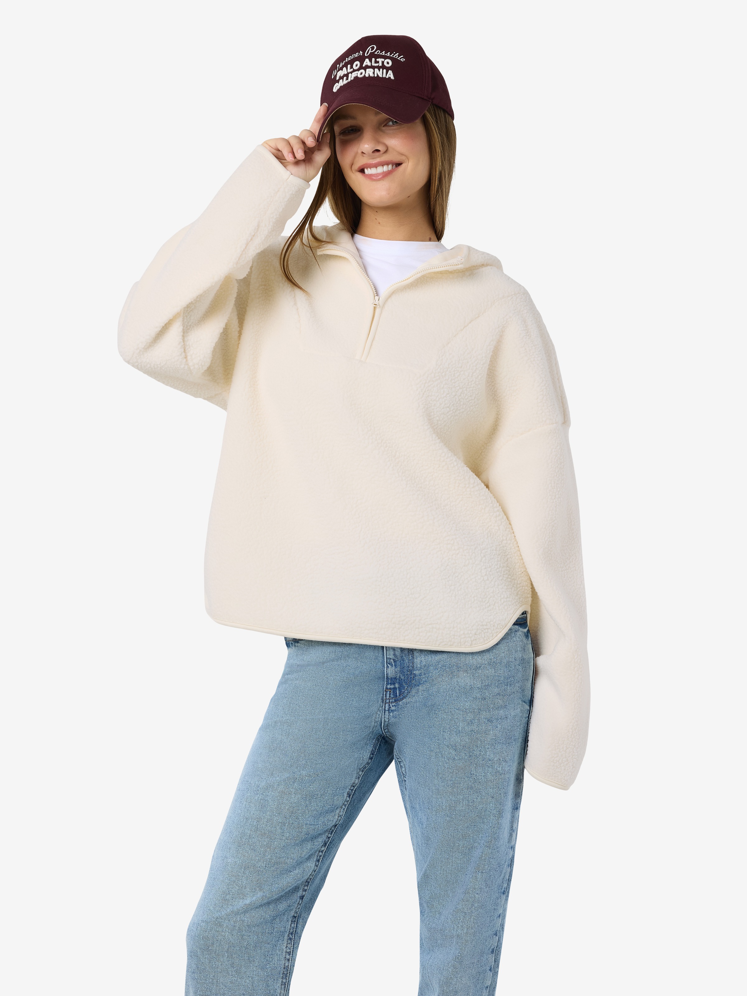 Noisy may Fleecepullover "NMCOZY L/S HALFWAY ZIP SWEATER JRS NOOS", Polyest günstig online kaufen