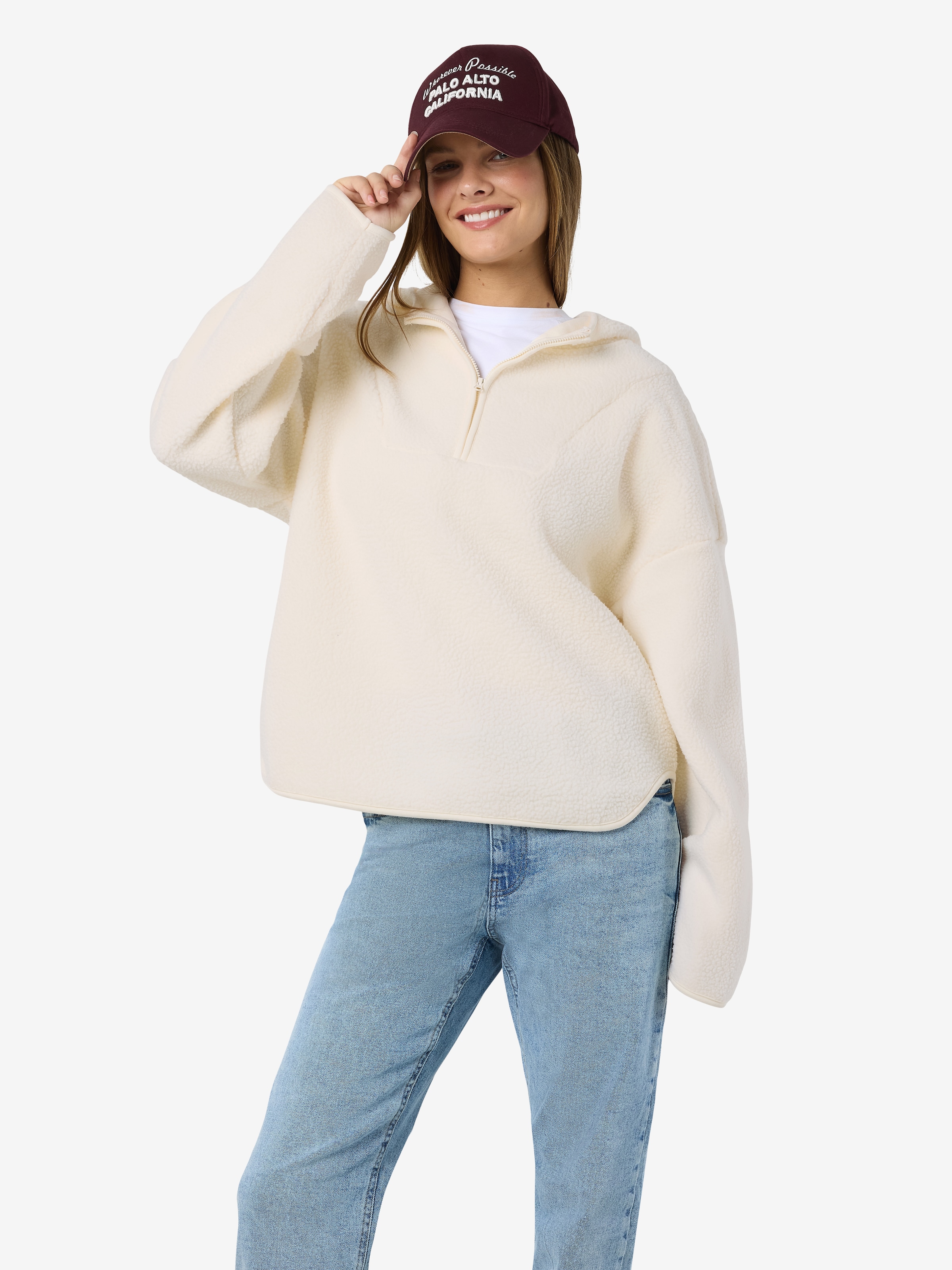 Noisy may Kapuzensweatshirt "NMCOZY L/S HALFWAY ZIP SWEATER JRS NOOS" günstig online kaufen