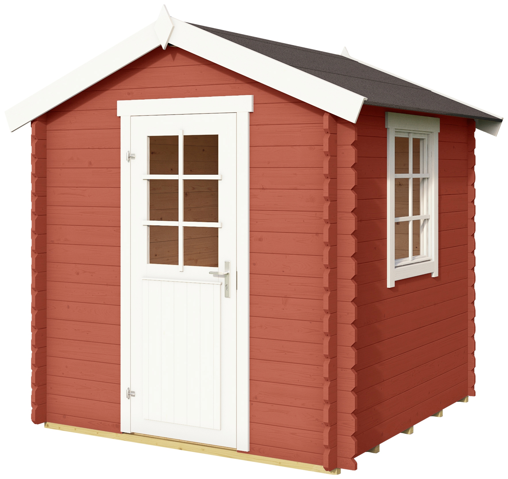 LASITA MAJA Gartenhaus "Wels 1" Blockbohlenhaus 28mm, Fundamentmass 2000x2000, Schwedenrot