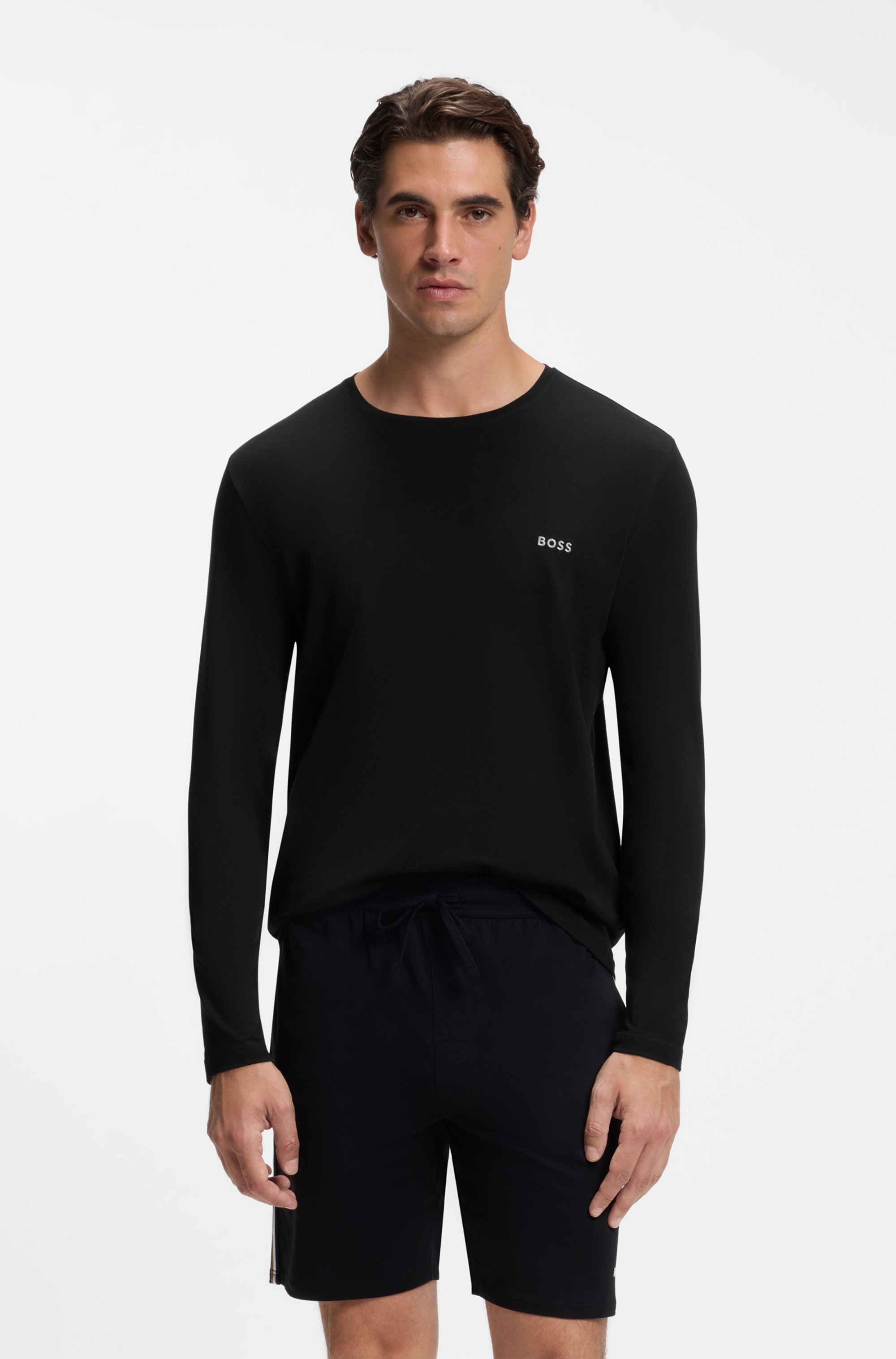BOSS Langarmshirt »Mix&Match LS« mit Logoschriftzug