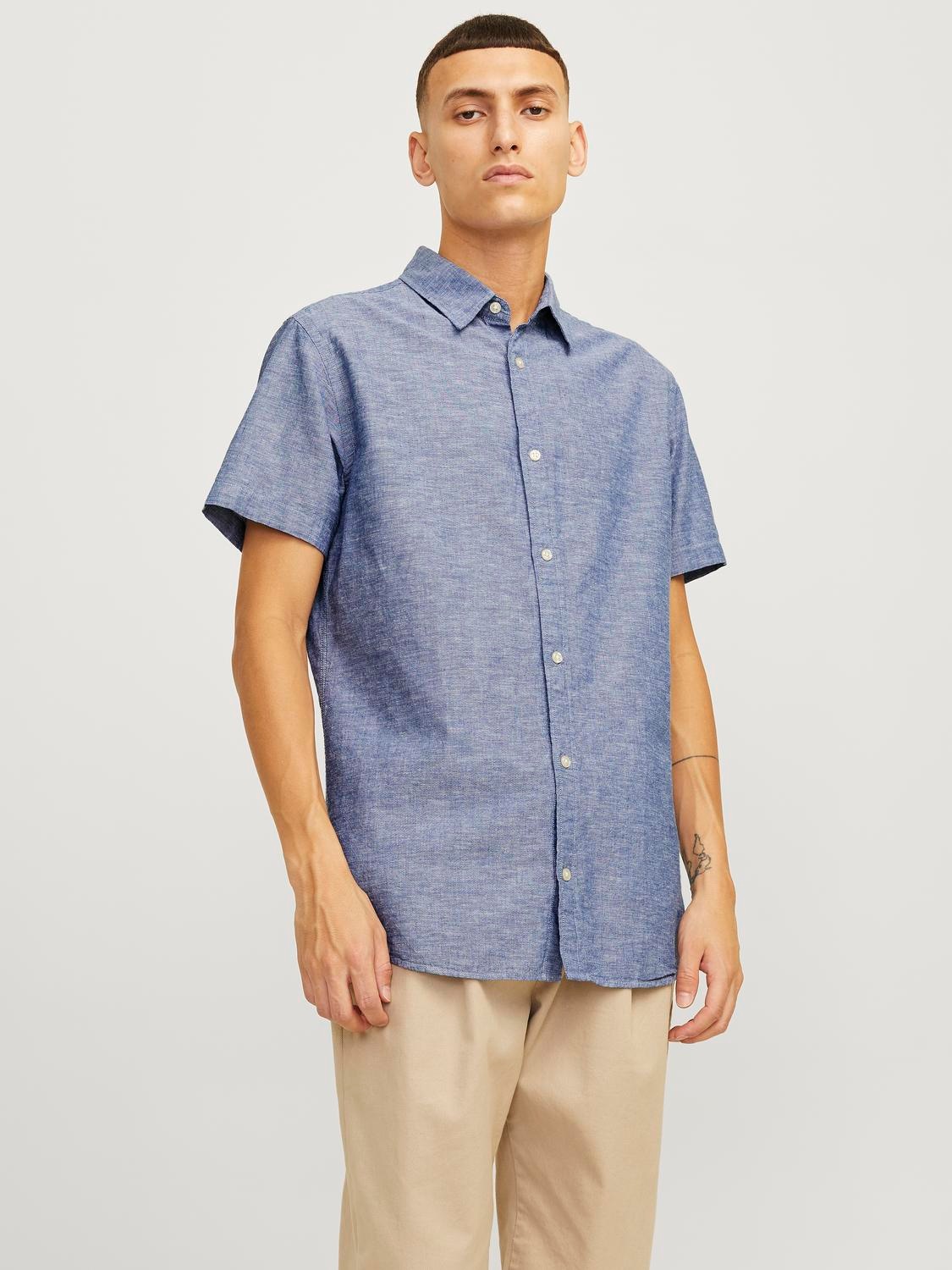 Jack & Jones Kurzarmhemd "JJELINEN BLEND SHIRT SS SN" günstig online kaufen