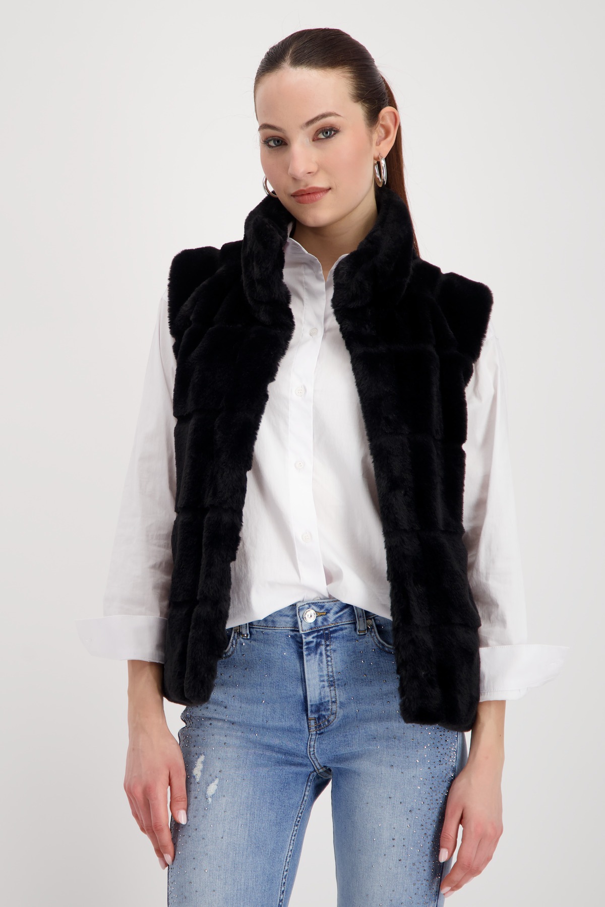 Monari Fellimitatweste "Weste Basic fake fur", Mit Rundhalsausschnitt mit S günstig online kaufen