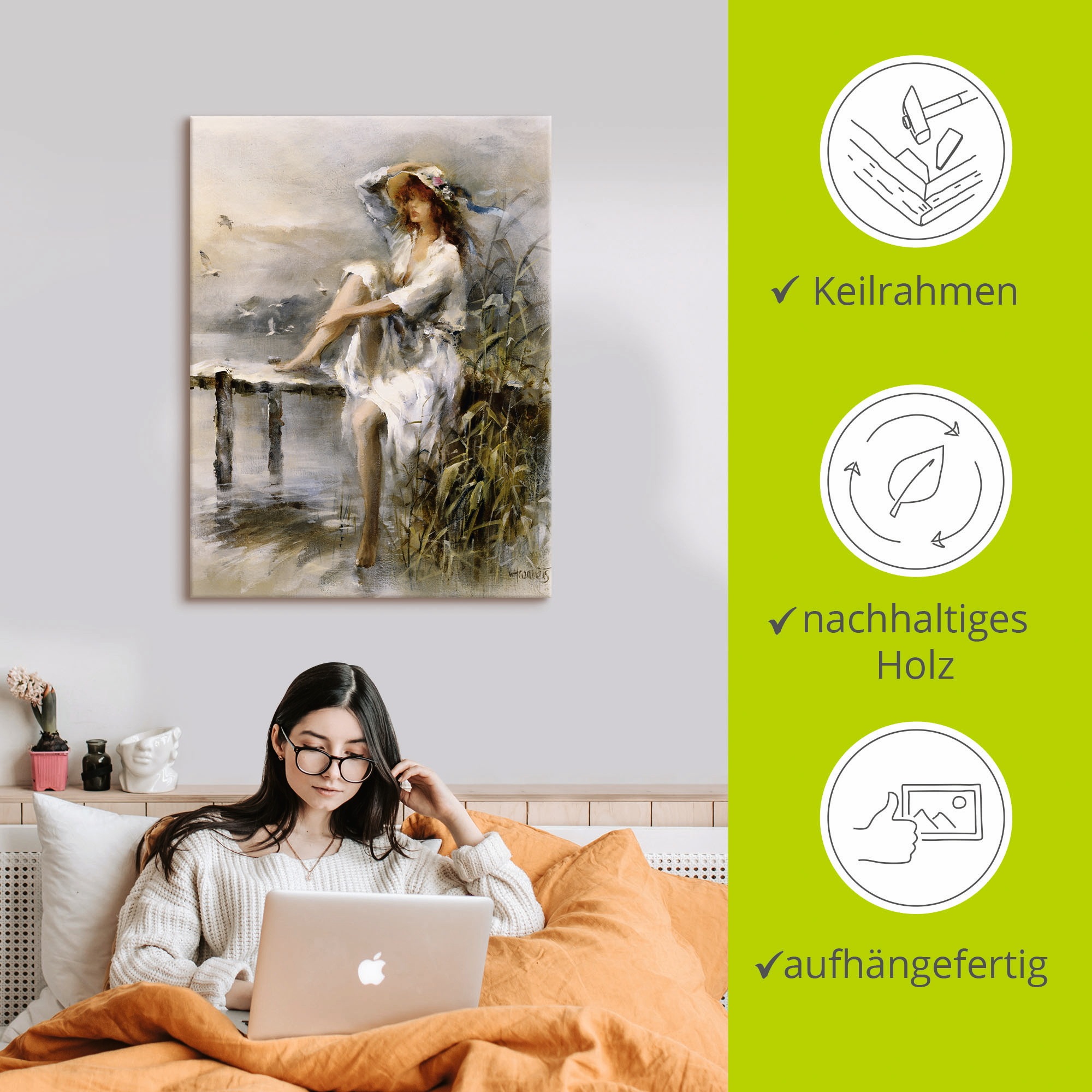 Artland Wandbild »Wasserseite«, Frau, (1 St.), als Leinwandbild, Poster, Wandaufkleber in verschied. Größen