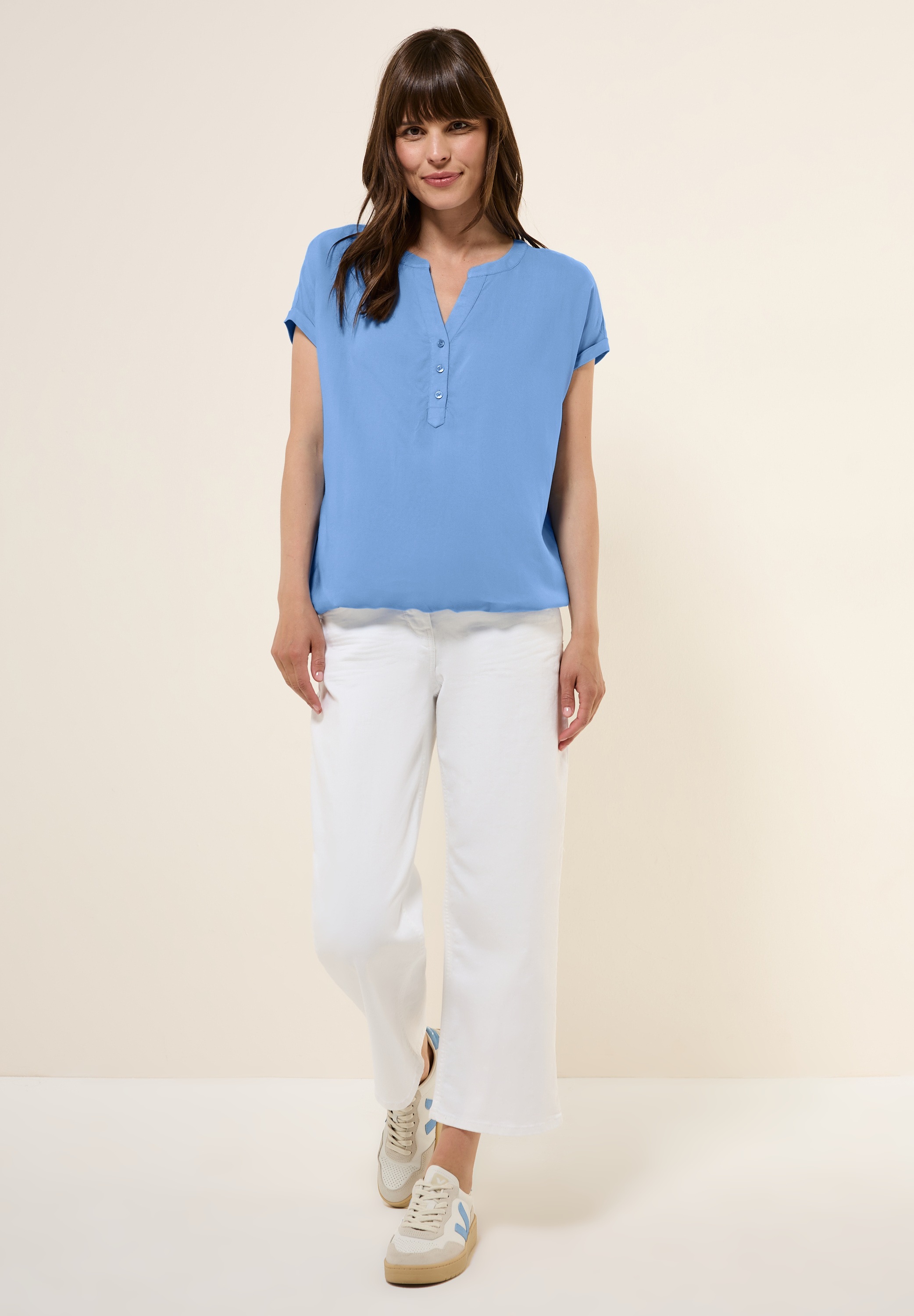 Thumbnail - Cecil Kurzarmbluse mit Elastiksaum