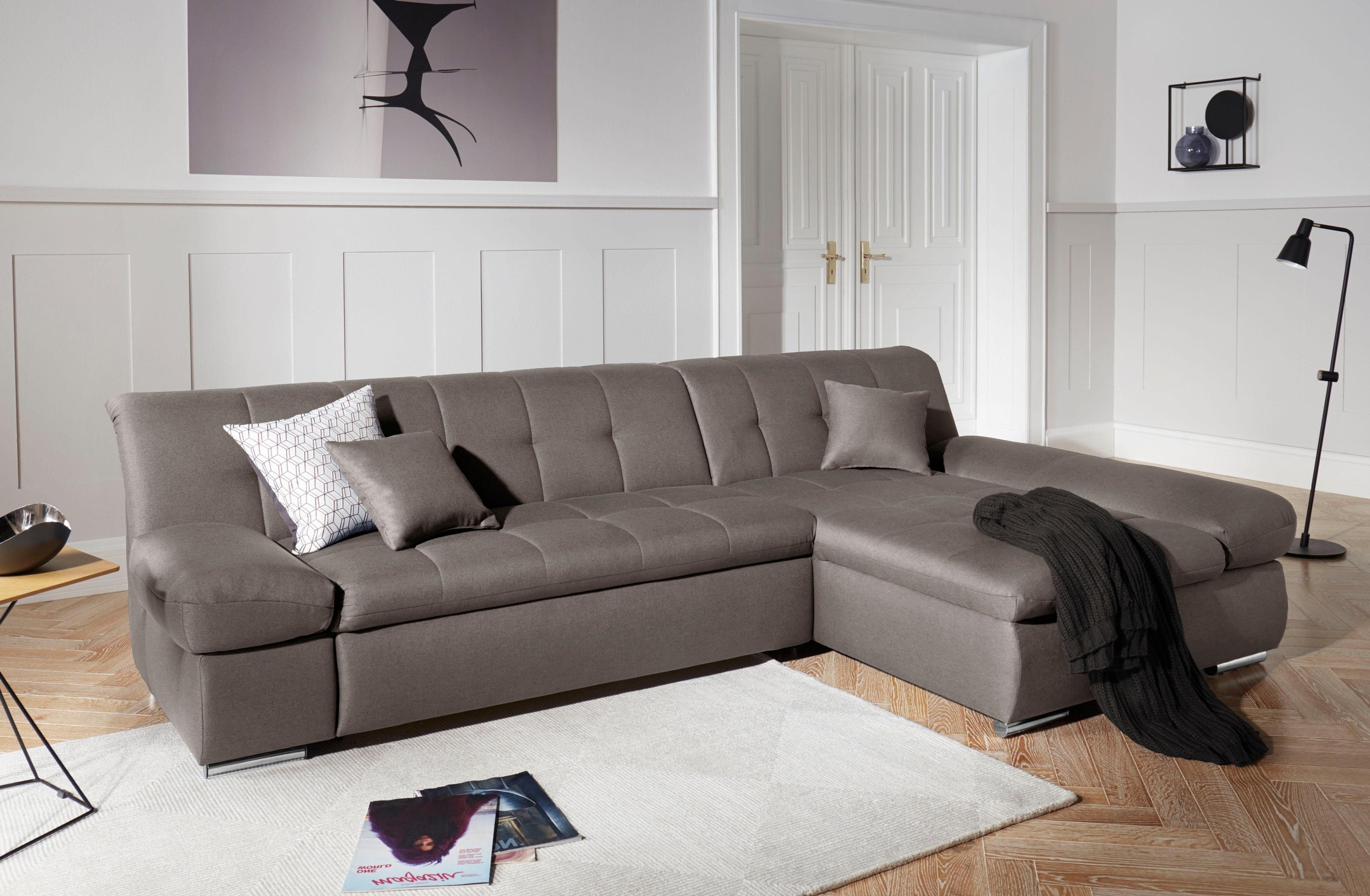 DOMO collection Ecksofa »Mona L-Form«, wahlweise mit Bettfunktion
