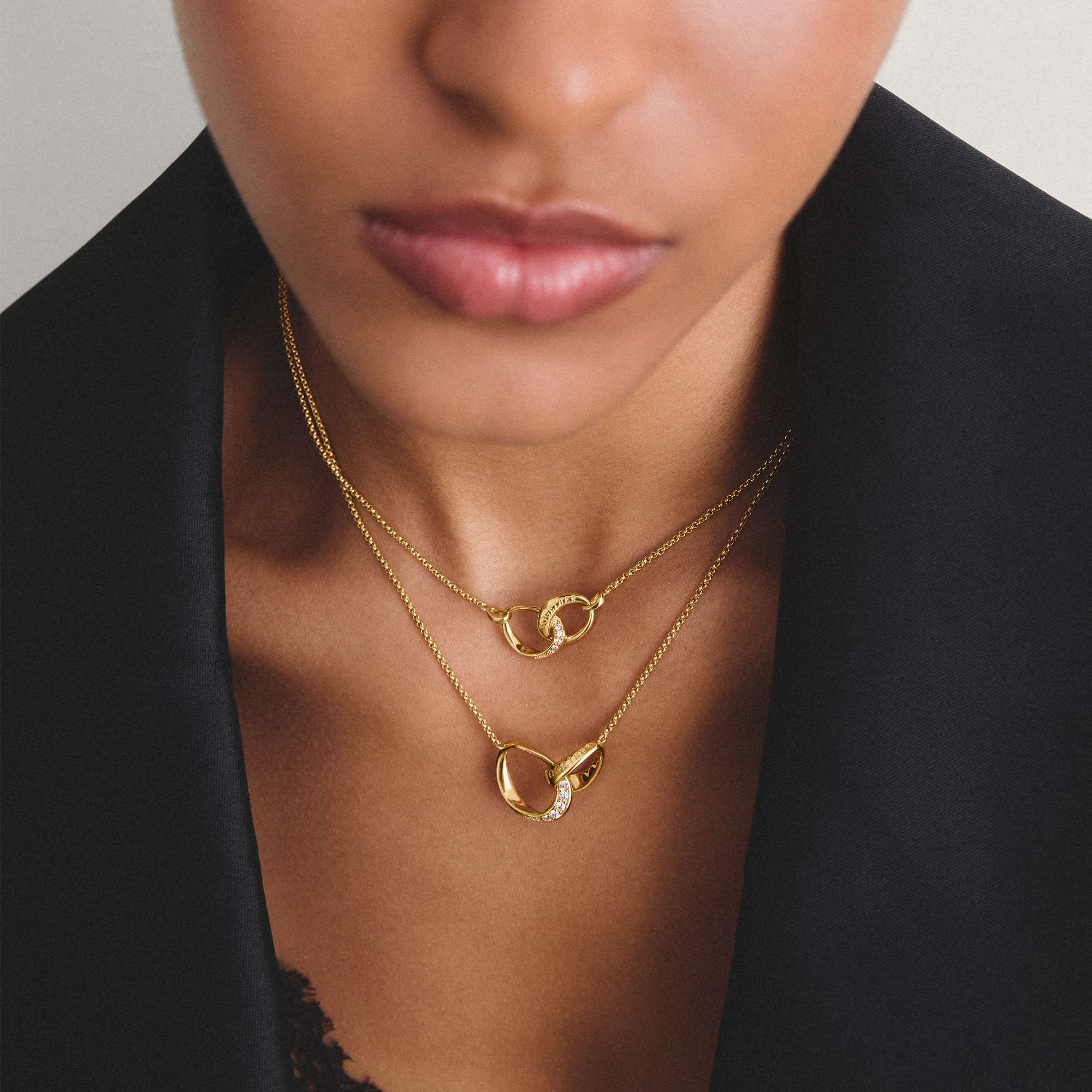 THOMAS SABO Kette mit Anhänger »Together Kette gelbgoldfarben« mit Zirkonia (synth.)