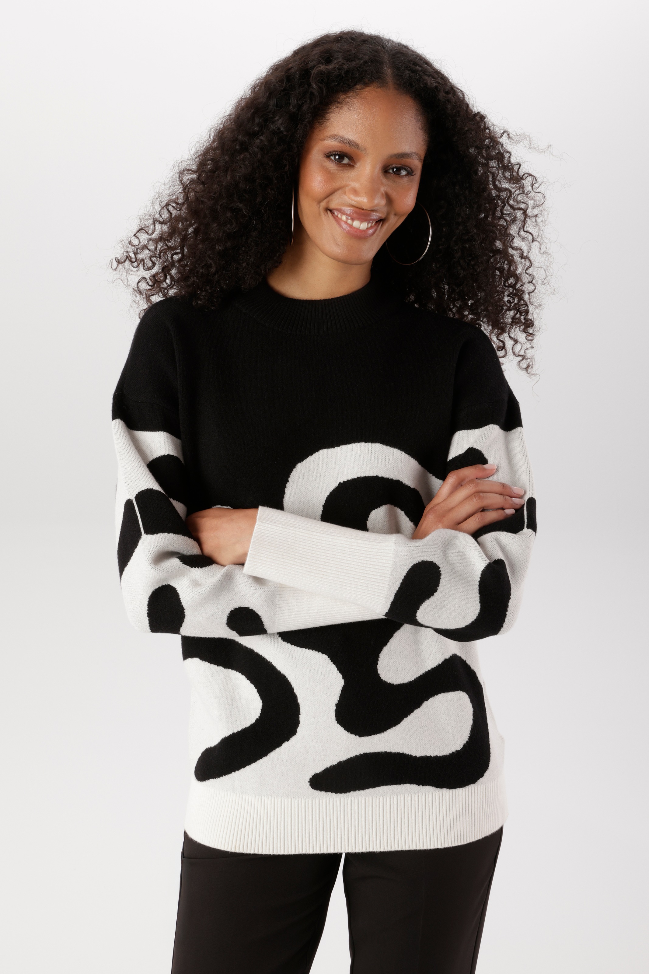 Aniston SELECTED Strickpullover mit modisch kurzem Stehkragen - NEUE KOLLEKTION