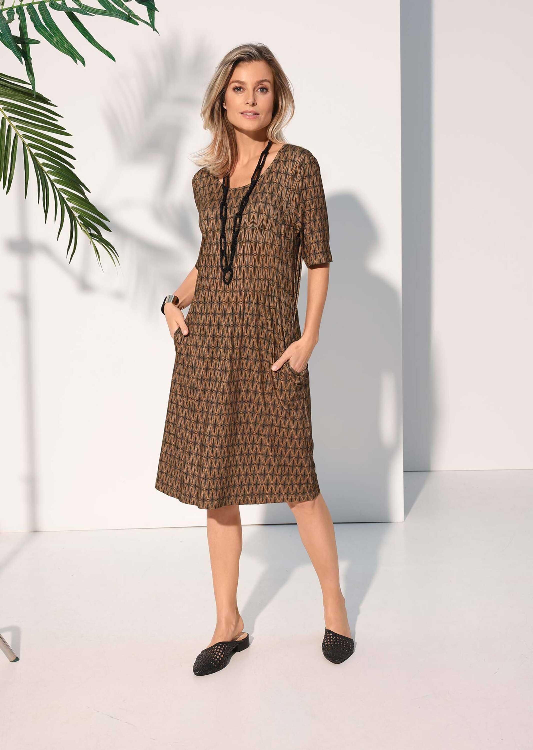 Thumbnail - GOLDNER Druckkleid "Elastisches Jerseykleid mit modischem Druck" Applikation