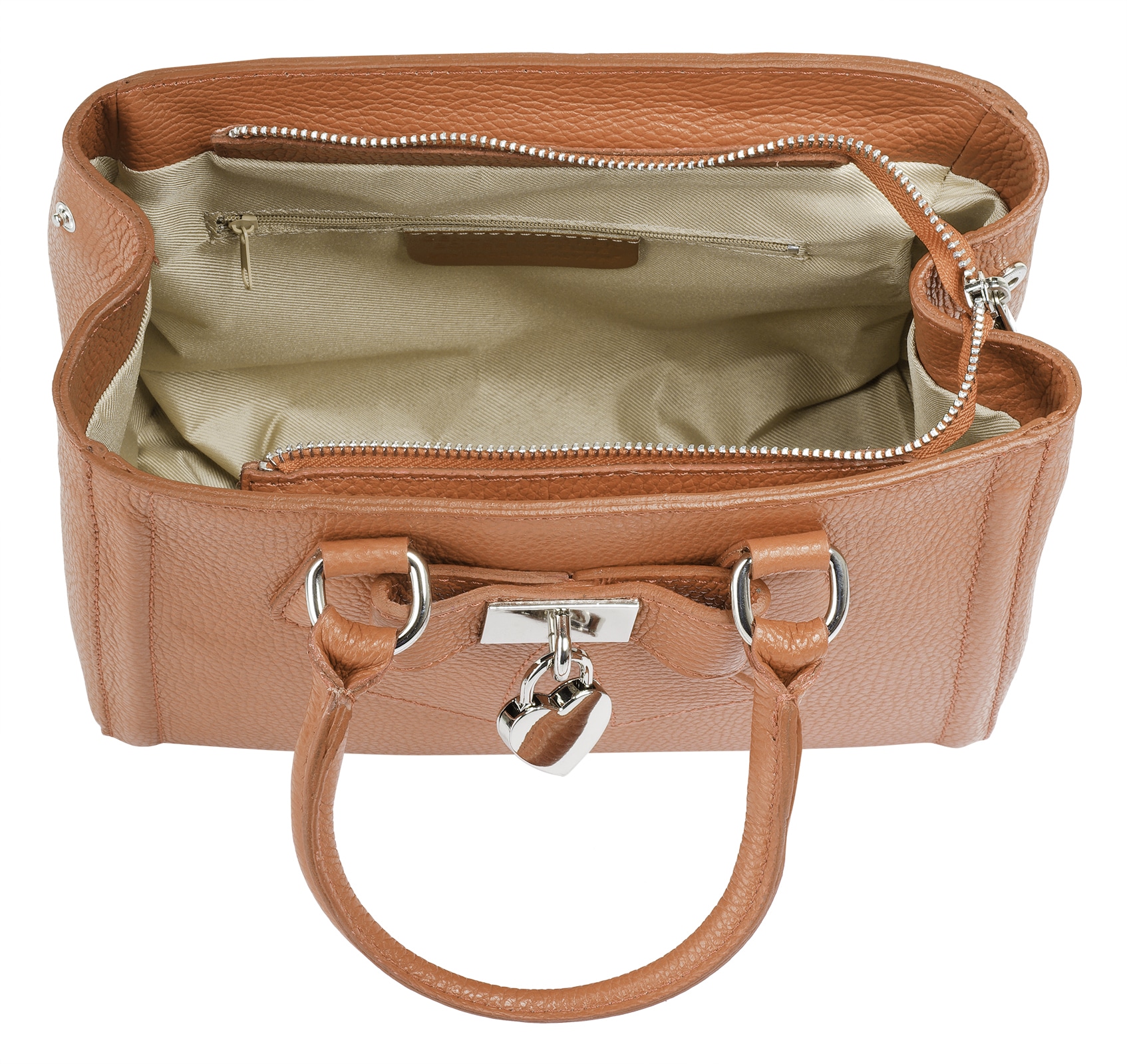 Cluty Henkeltasche, echt Leder, Made in Italy