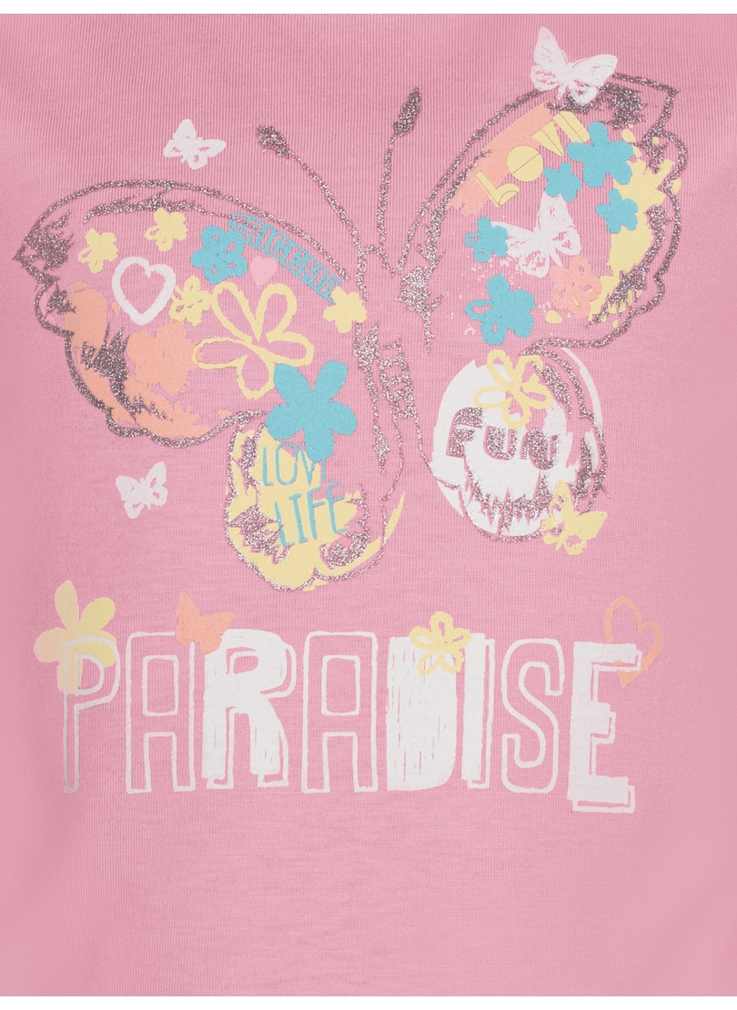 Trigema T-Shirt »TRIGEMA T-Shirt mit buntem Schmetterling-Printmotiv«, (1 tlg.)