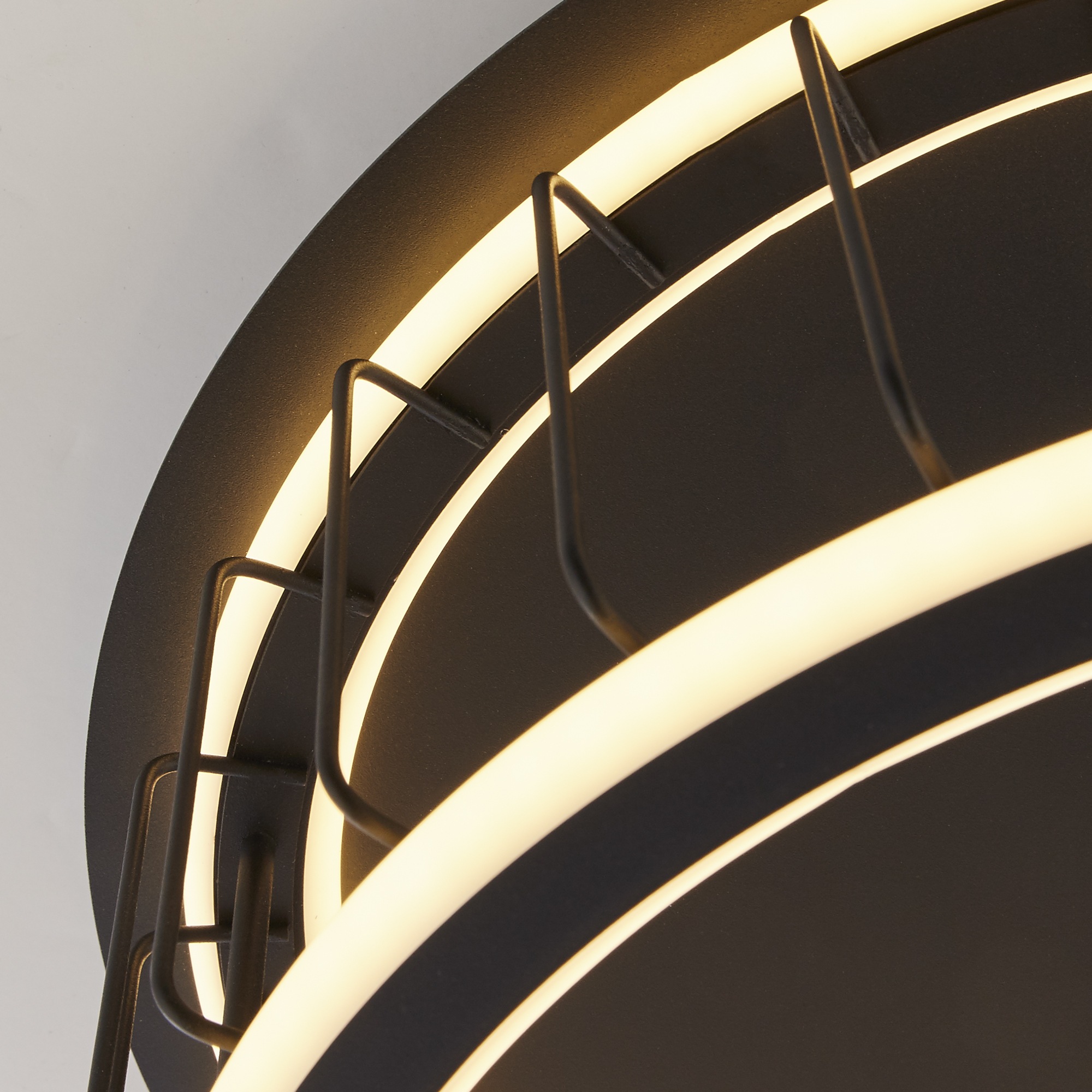 Searchlight Deckenleuchte »Circolo Cage Flush - Black Metal & White Silicon« LED-Modul 1 Stk. Warmweiß
