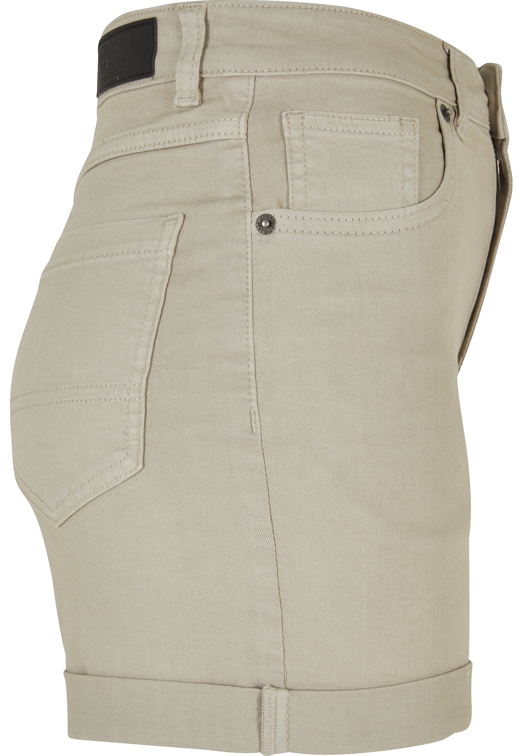 URBAN CLASSICS Shorts »Urban Classics Damen Ladies Colored Strech Denim Shorts«