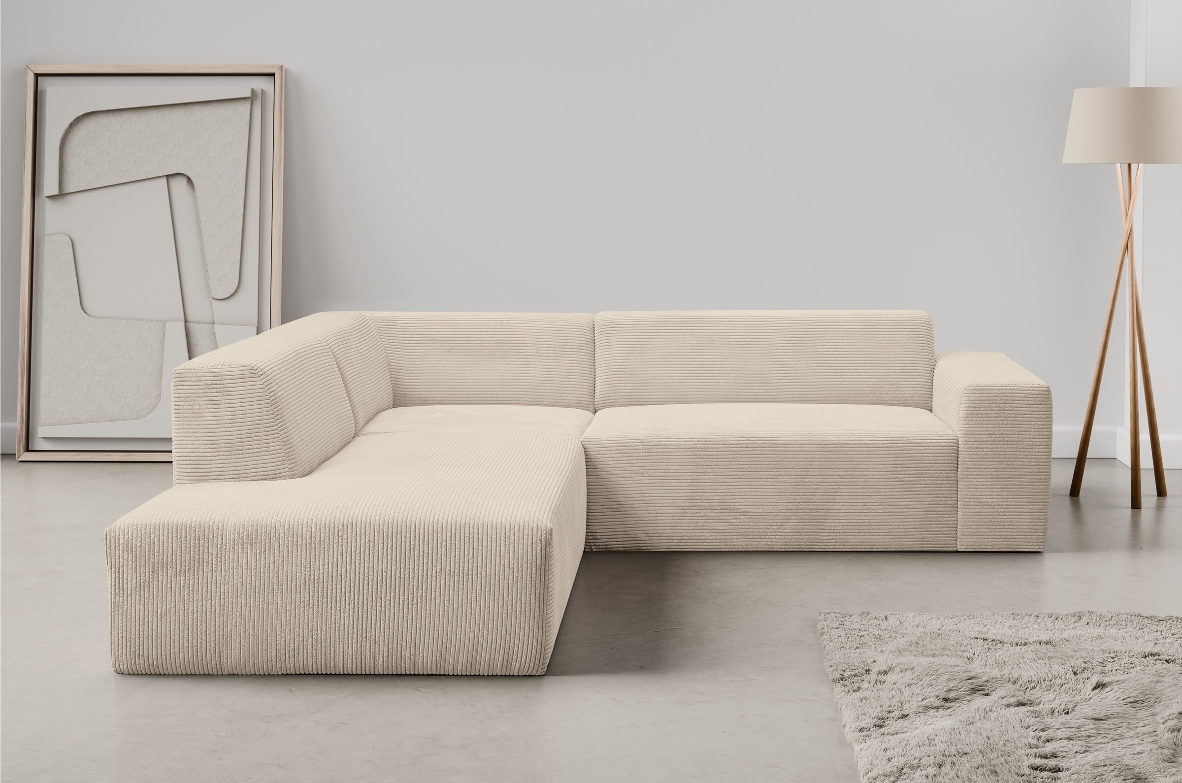 WERK2 Ecksofa "Zeus-M, tolles Sofa mit schönen Details, L-Form", Curvy Tren günstig online kaufen