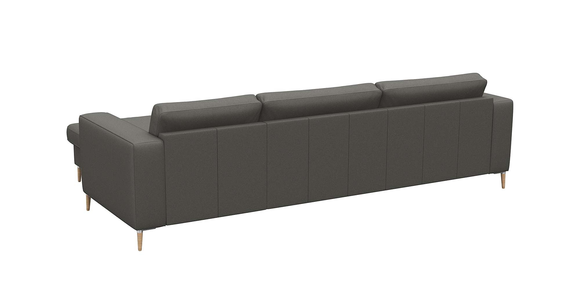 FLEXLUX Ecksofa »Fiore, super Sitzkomfort durch Kaltschaum im Sitz, L-Form«, breite Armlehnen, Kaltschaum, Füße Alu+ Eiche