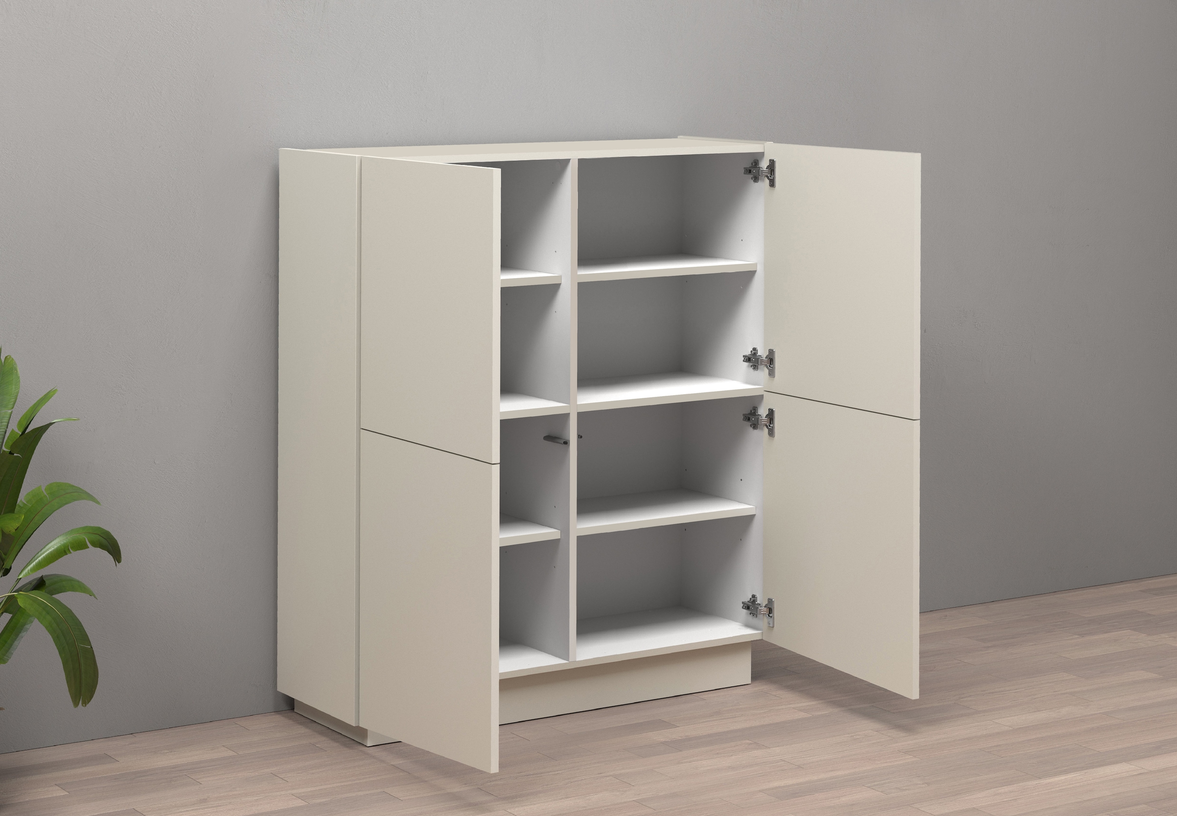 INOSIGN Highboard »VELA, Highboard, Höhe 120 cm,Design mit schrägen Türen«, (1 St.), Made in Italy, Maße-B/T/H: 100x35x120,hohes Sideboard,Anrichte,Kommode