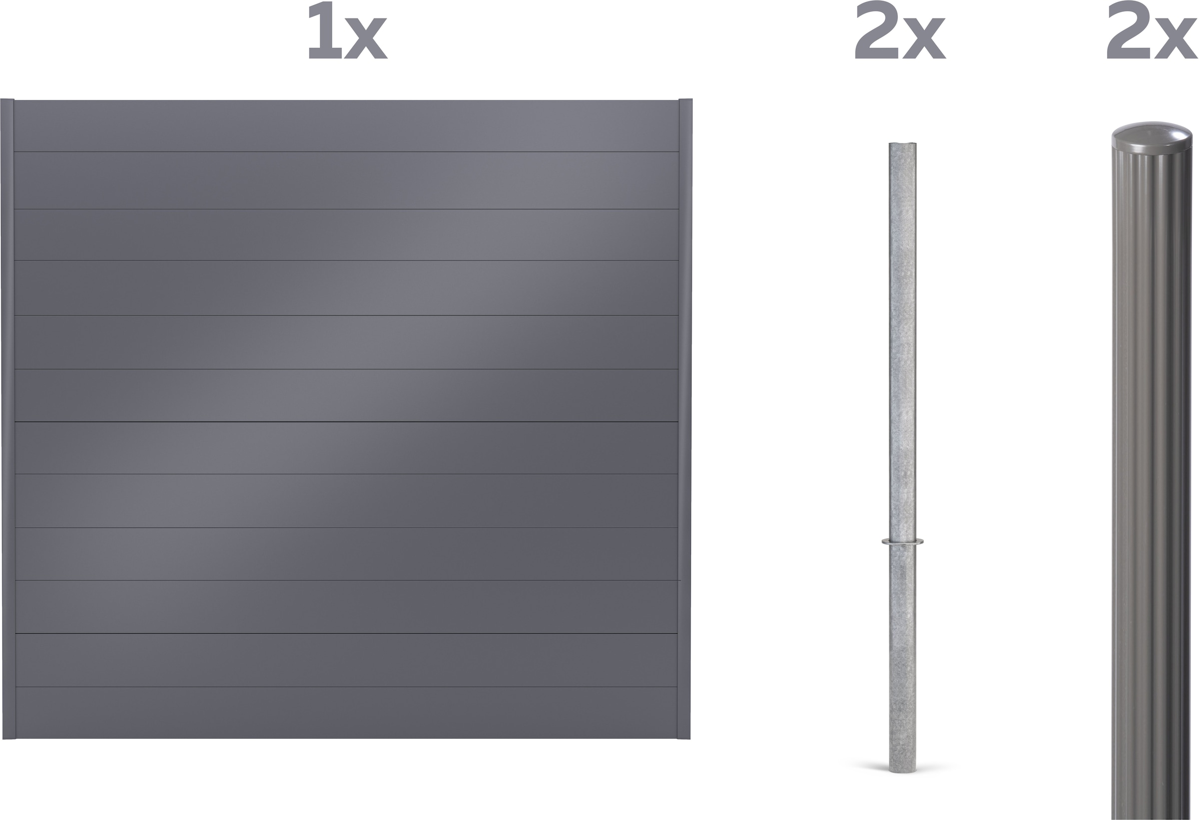 Alberts Dichtzaun "Palitio, Profilhöhe 150 mm" Aluminium, verschiedene Dekore und Längen