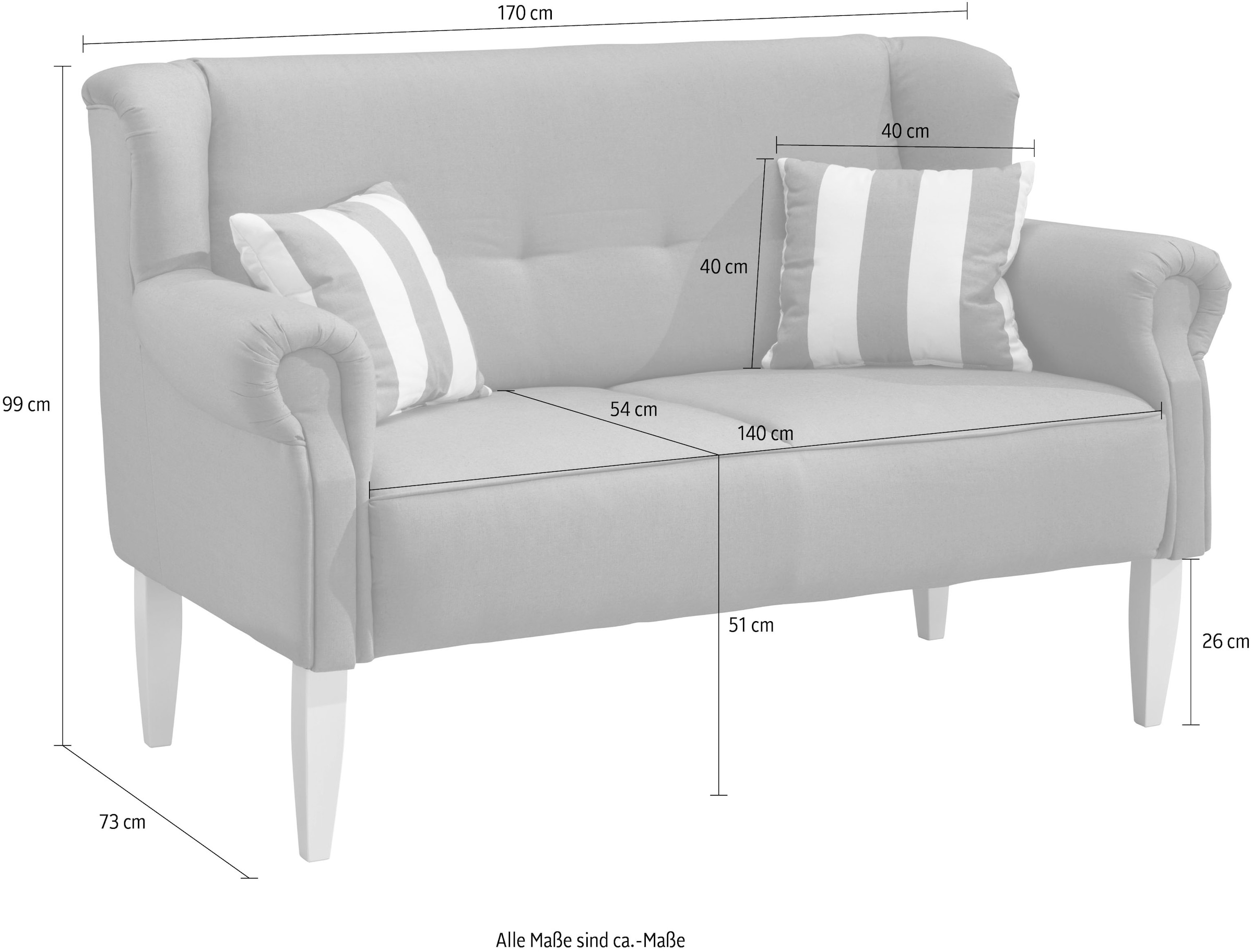 affaire inkl. Stoffe gestreift, »Moro«, | verschiedenen Home Küchensofa und Stk. Zierkissen 2 BAUR Farben