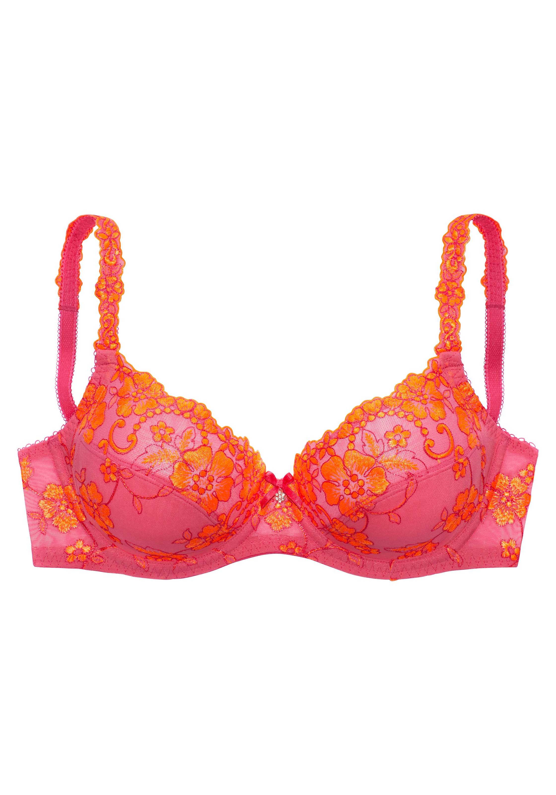 LASCANA Bügel-BH »Wanda«, mit Stickerei Spitze in floraler Optik, Dessous