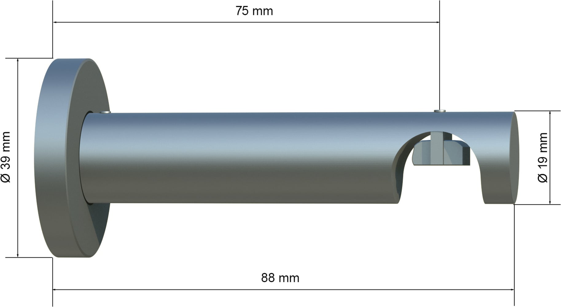 indeko Gardinenstangenhalter »Innenlaufträger« Innenlaufsysteme, (1-St), ø 16 mm für Innenlaufsysteme 1-Lauf