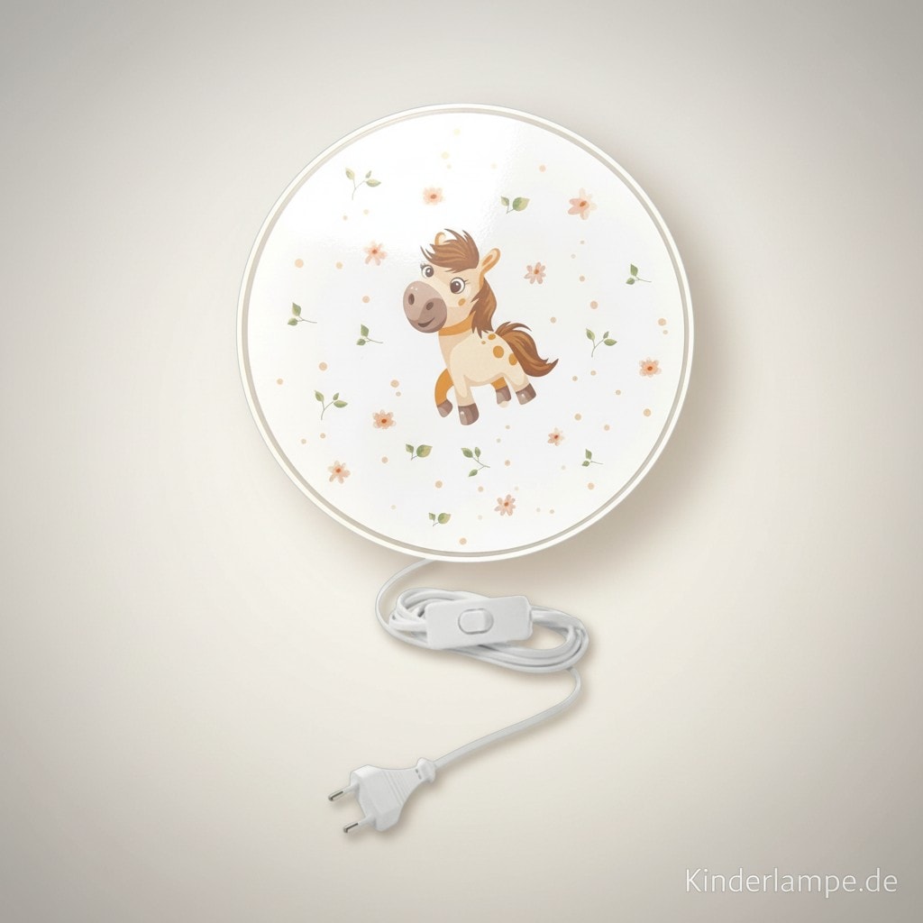 niermann Wandleuchte »Kinderlampe mit Motiv "Pony Paula", Kinderzimmer« E14 1 Stk. bruchsicheres Gehäuse, Schalter im Anschlusskabel, Made in Germany