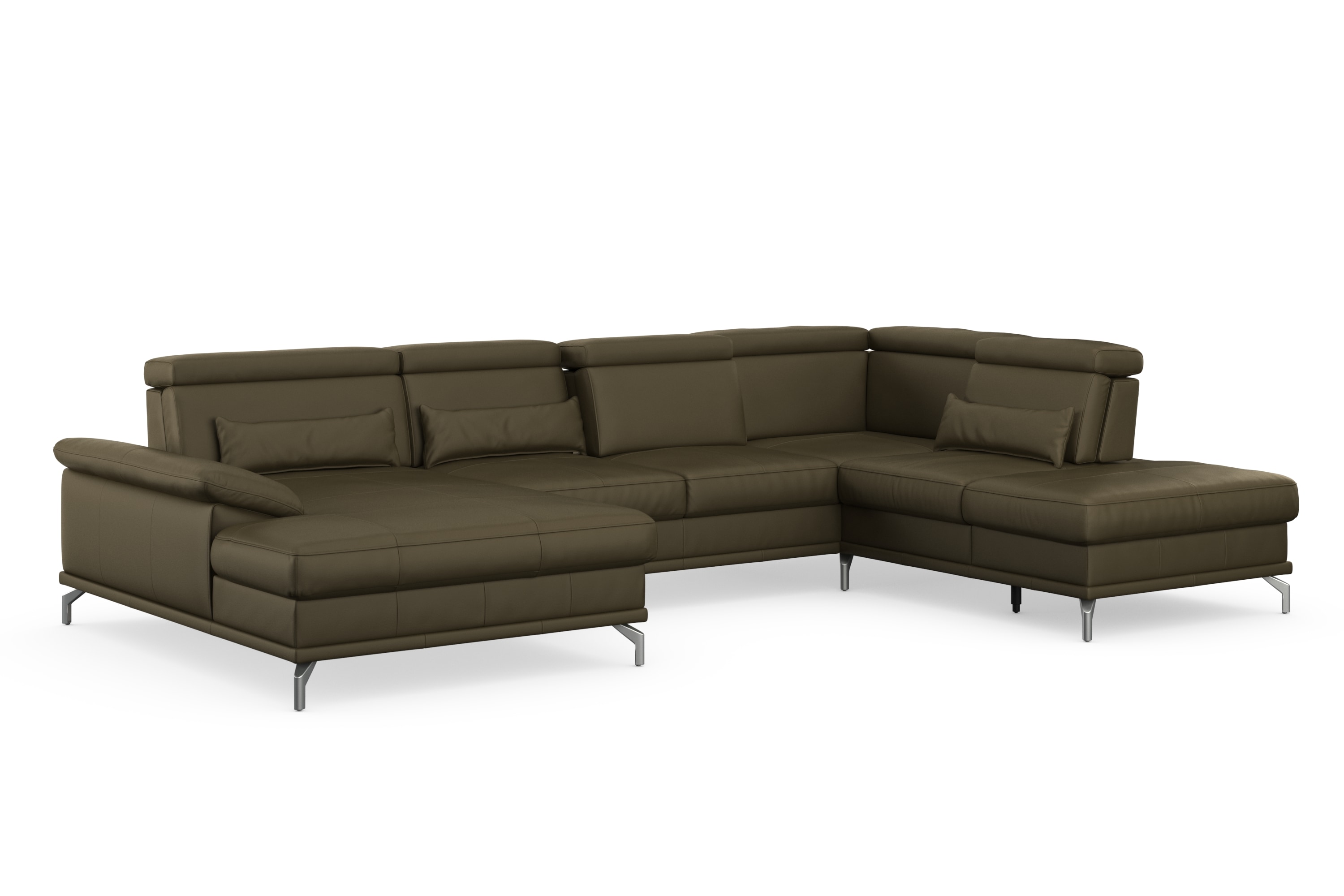 Thumbnail - sit&more Wohnlandschaft "Cabrio U-Form, B: 359 cm, mit Sitztiefen-, Arm- & Kopfteilverstellung" 3 Nierenkissen, Federker...