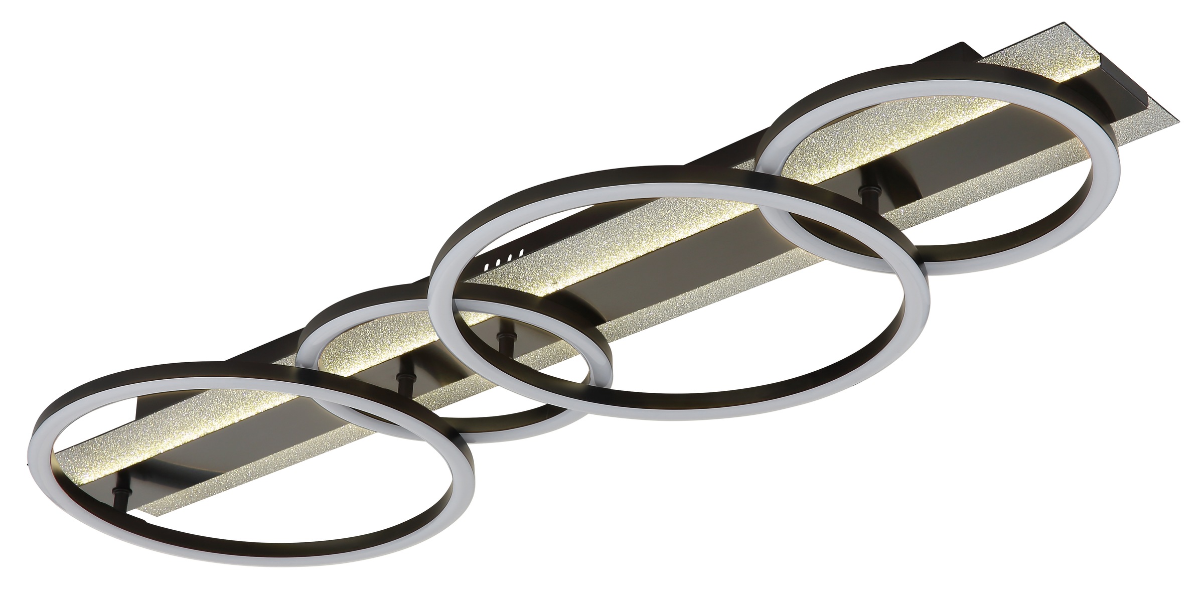 GLOBO LIGHTING Deckenleuchte »NORBERTO« LED-Modul 1 Stk. Warmweiß Deckenleuchte Schwarz/Silber, LED 55W, 3 Stufen Ringe