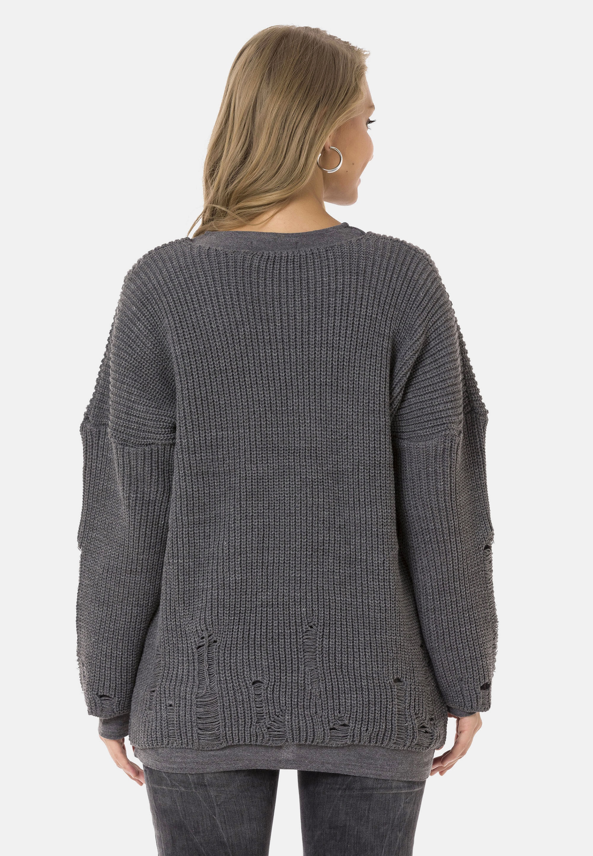 Cipo & Baxx Strickpullover »WP240« im Used-Design