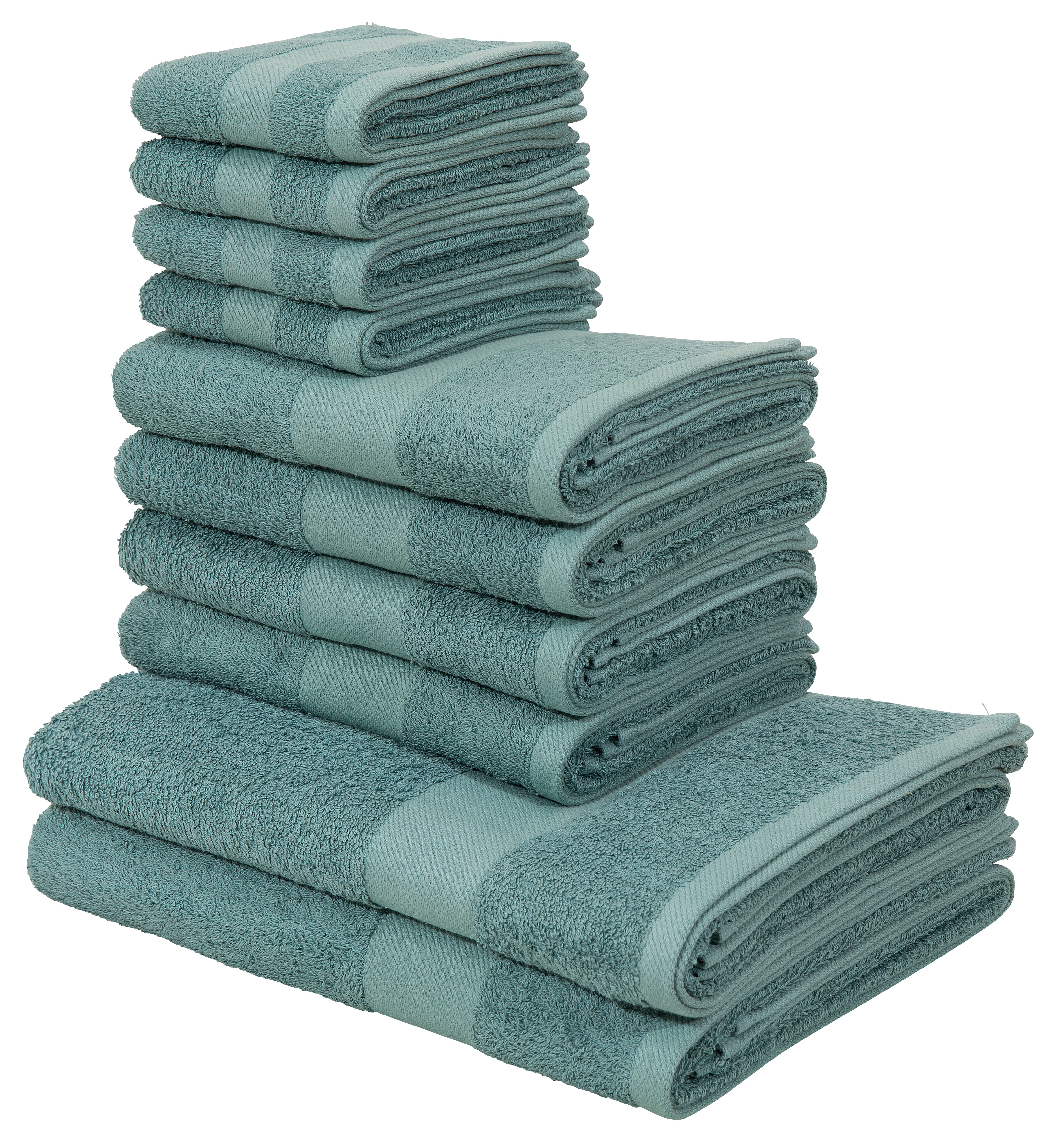 OTTO home Handtuch Set "Melli, 2 Duschtücher 70x140, 4 Handtücher 50x100, 4 Gästetücher 30x50" Set Walkfrottee Handtuchset in dezenten Farben mit Bordüre, 100% Baumwoll-Handtücher