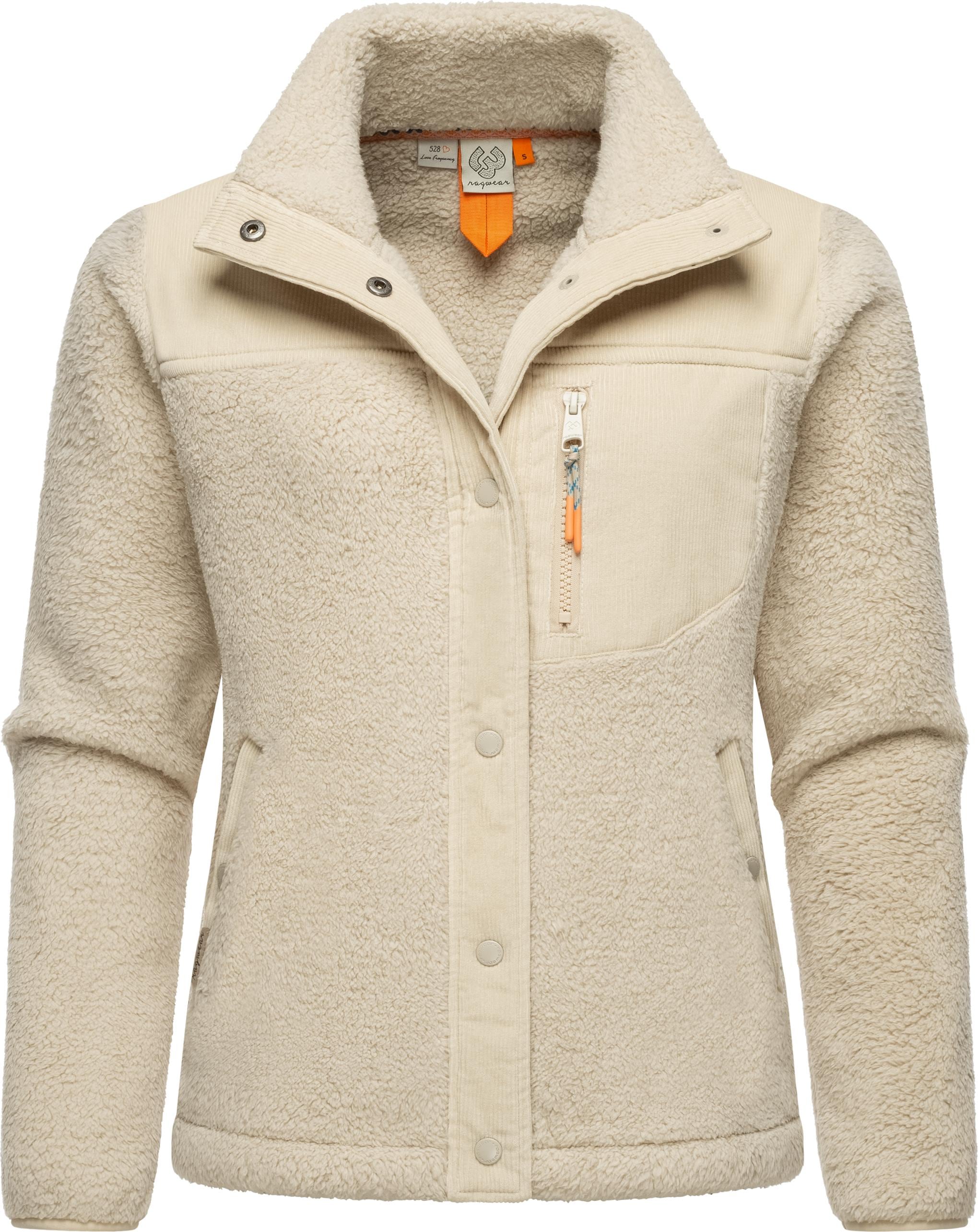 Ragwear Plüschjacke »Appopis Block«, ohne Kapuze, Flauschige Übergangsjacke aus Teddyfleece